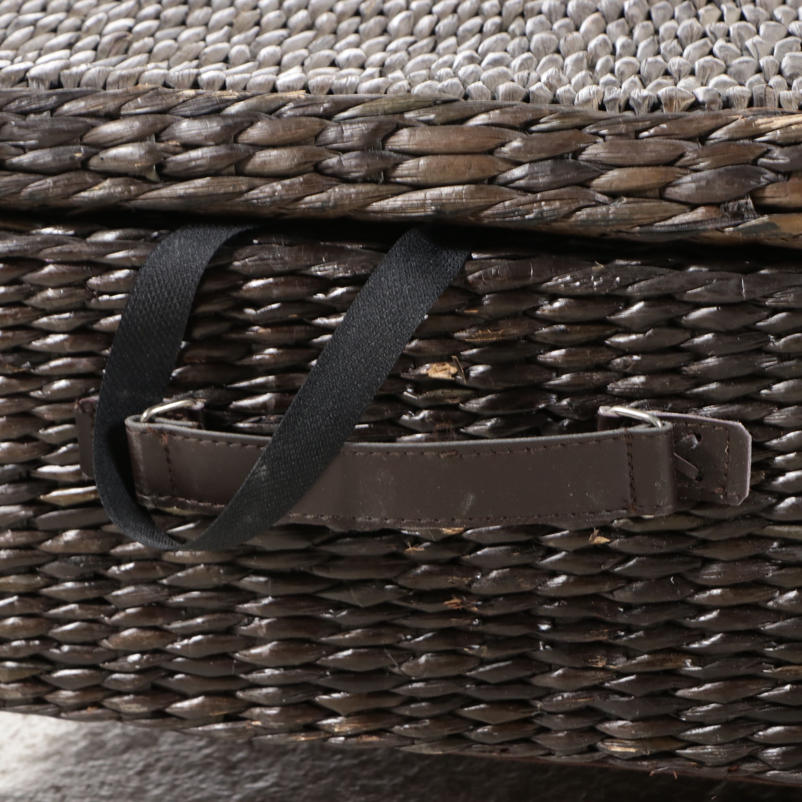 The Company Store Rattan Wicker Ottoman Footstools, Set of Three