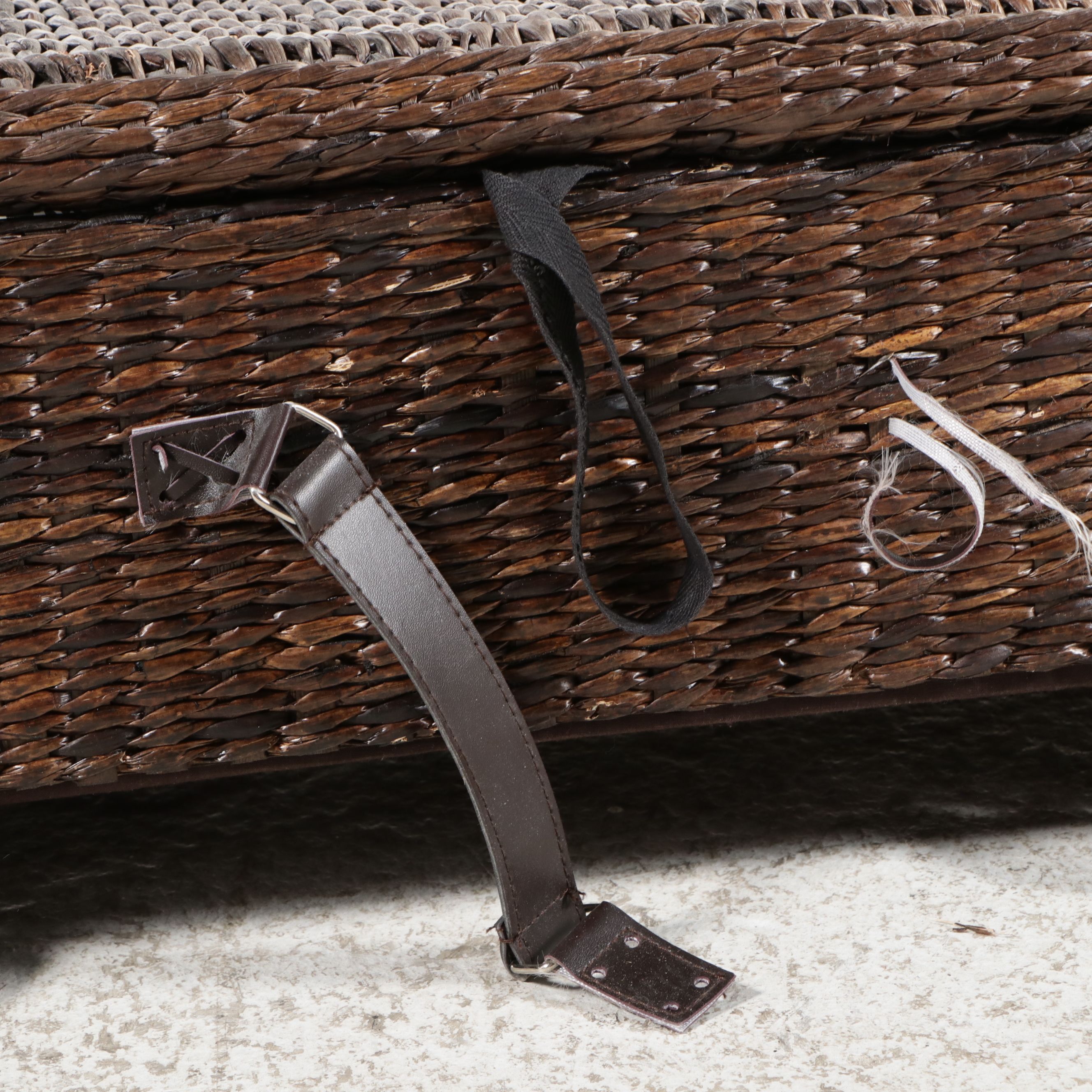 The Company Store Rattan Wicker Ottoman Footstools, Set of Three