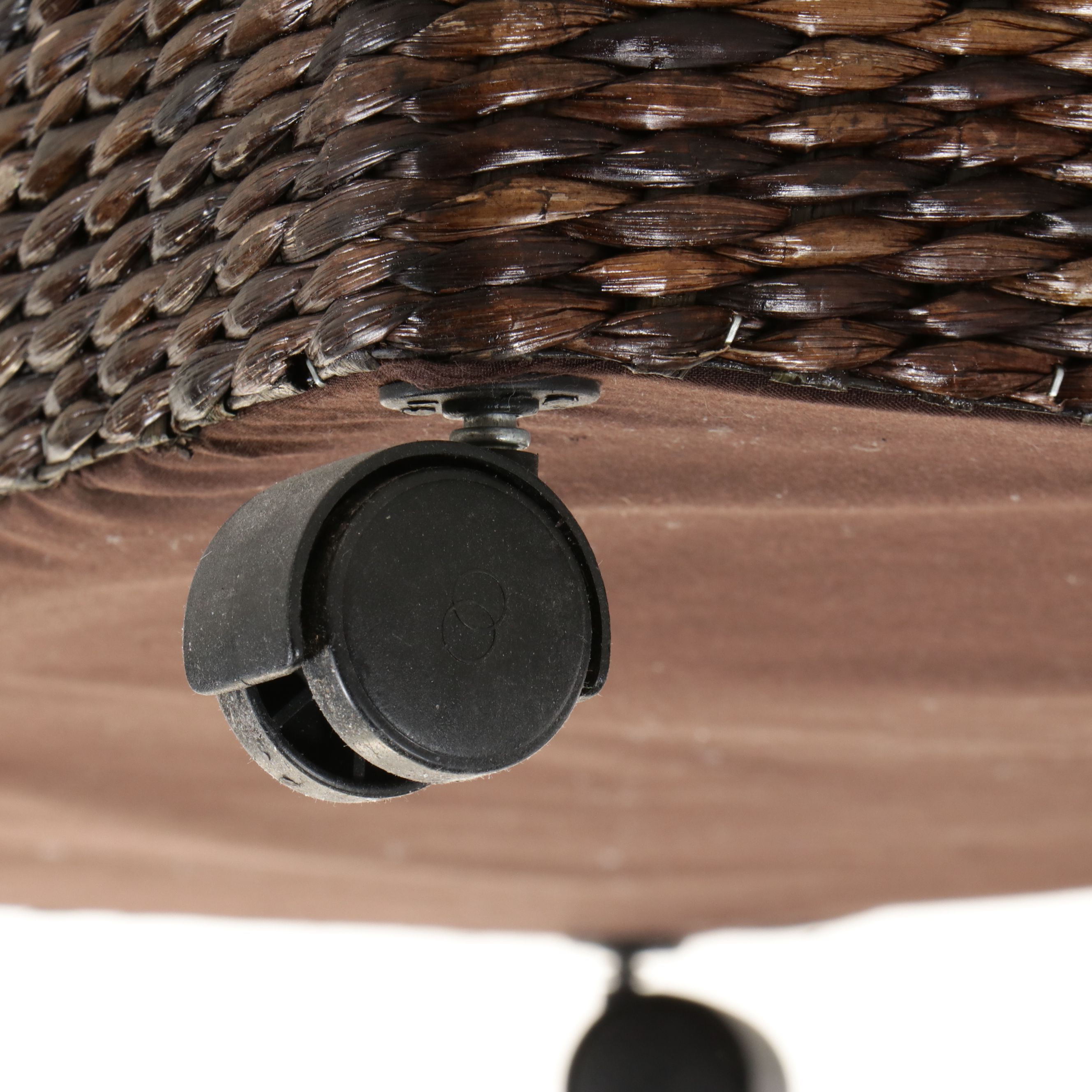 The Company Store Rattan Wicker Ottoman Footstools, Set of Three