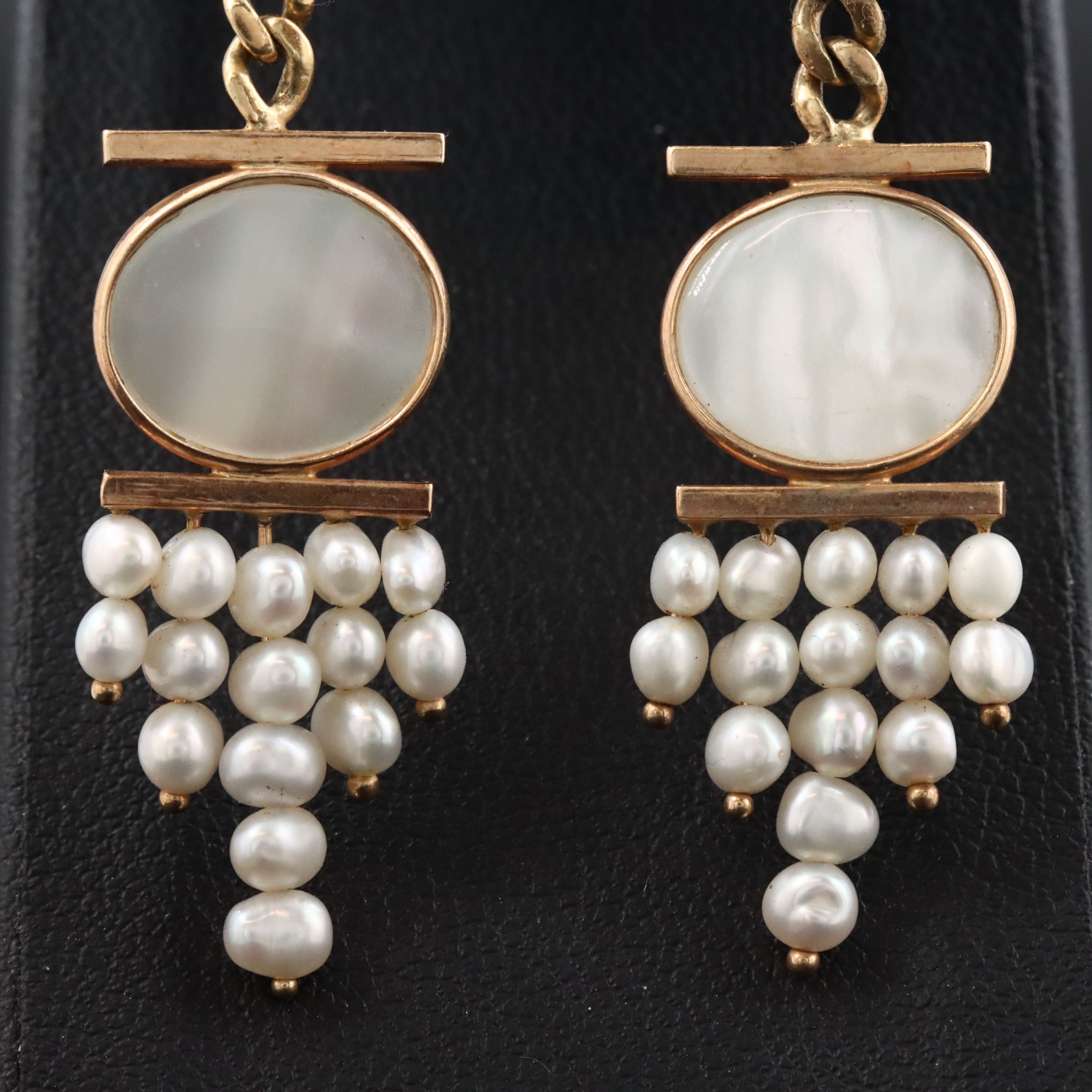 14K Mother-of-Pearl and Pearl Earrings