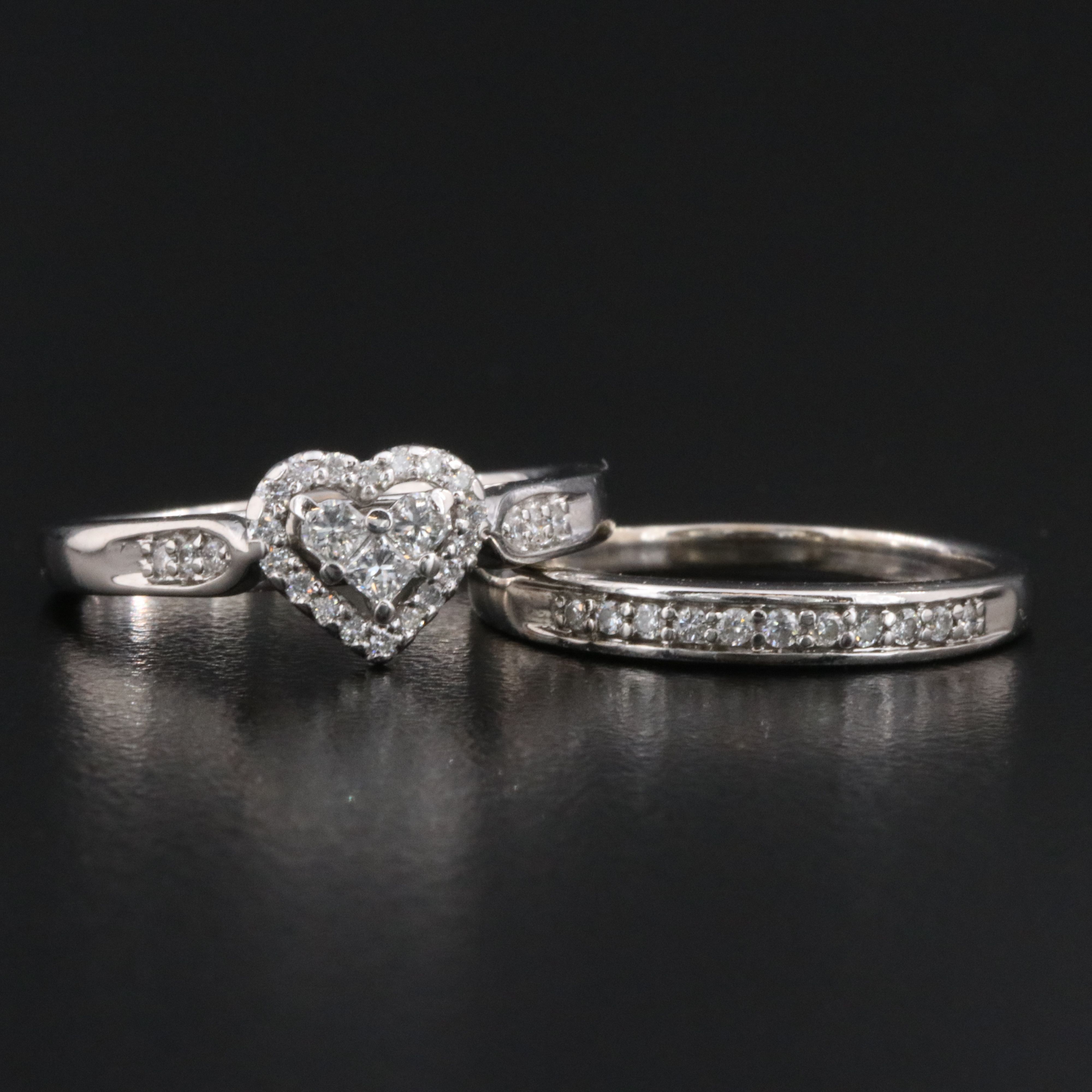 14K 0.42 CTW Diamond Heart Ring Set