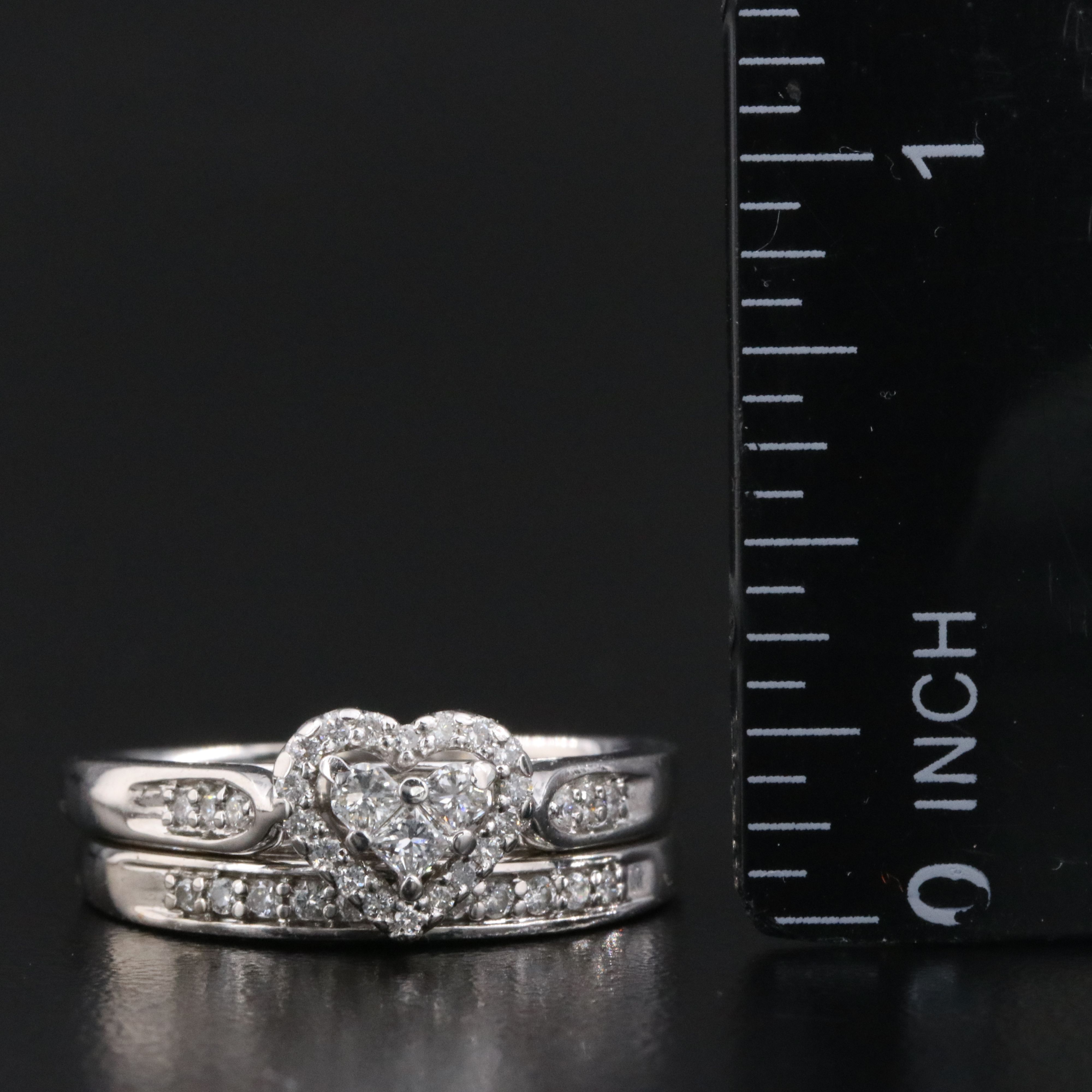 14K 0.42 CTW Diamond Heart Ring Set