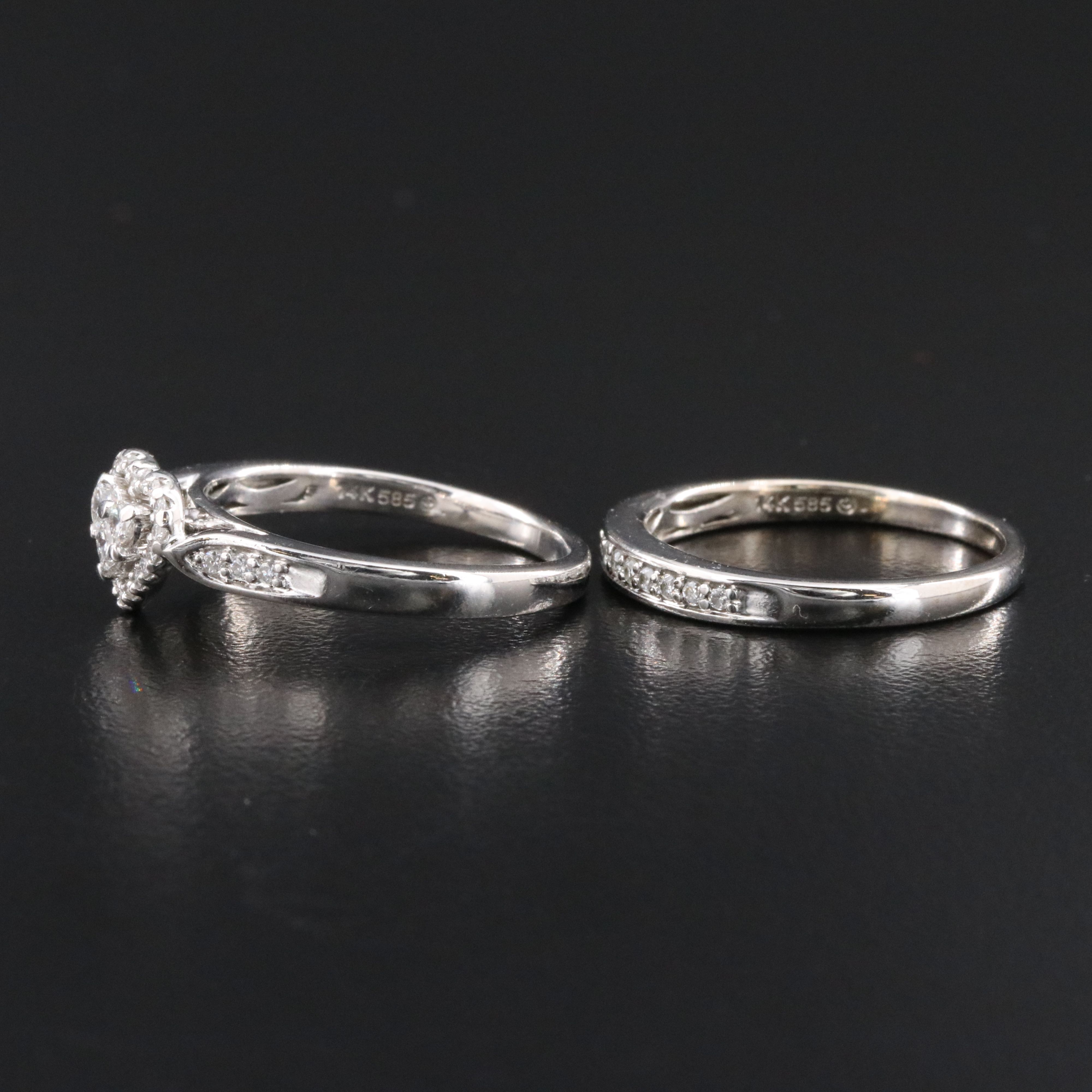 14K 0.42 CTW Diamond Heart Ring Set