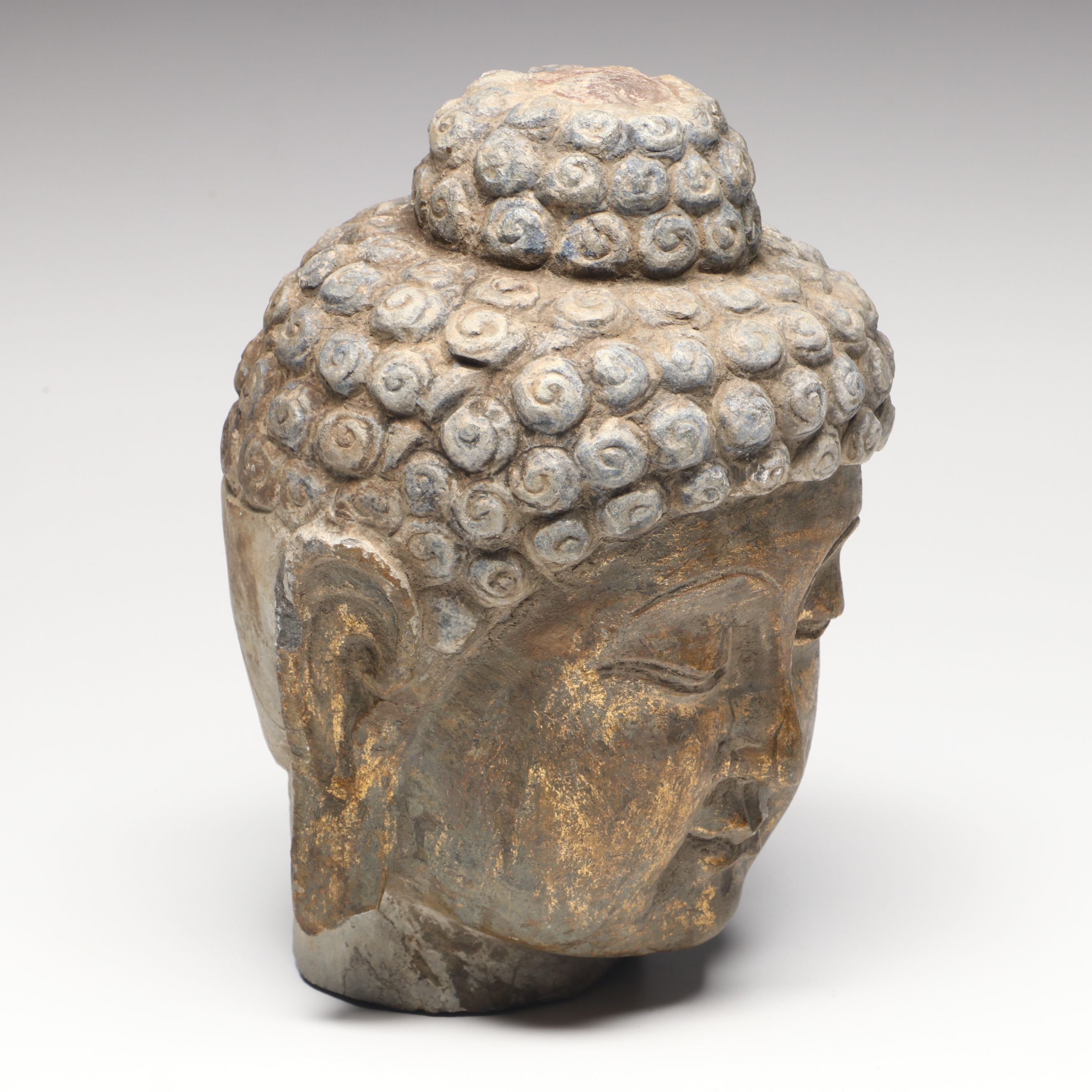 Carved Stone Buddha Bust