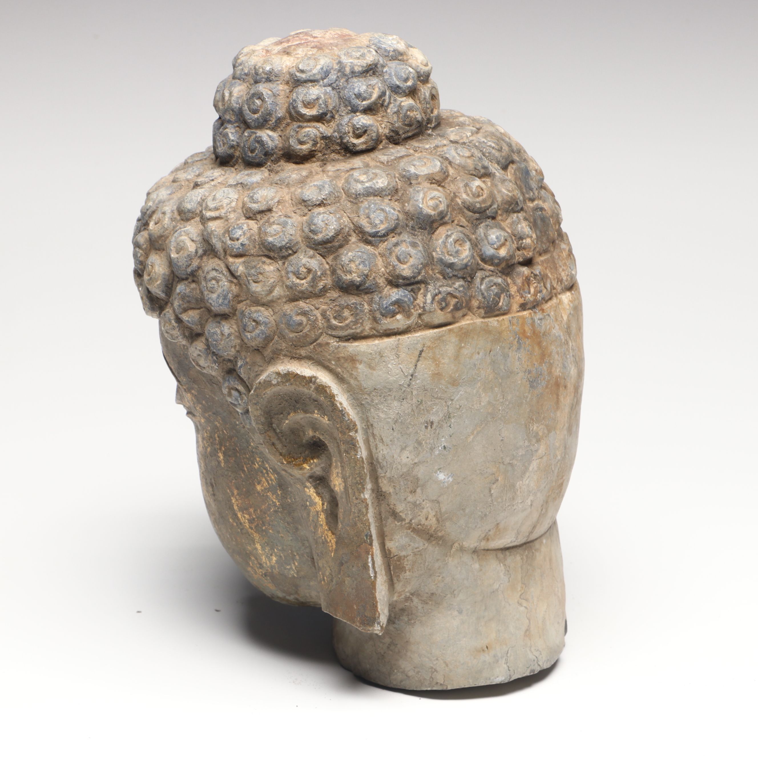 Carved Stone Buddha Bust