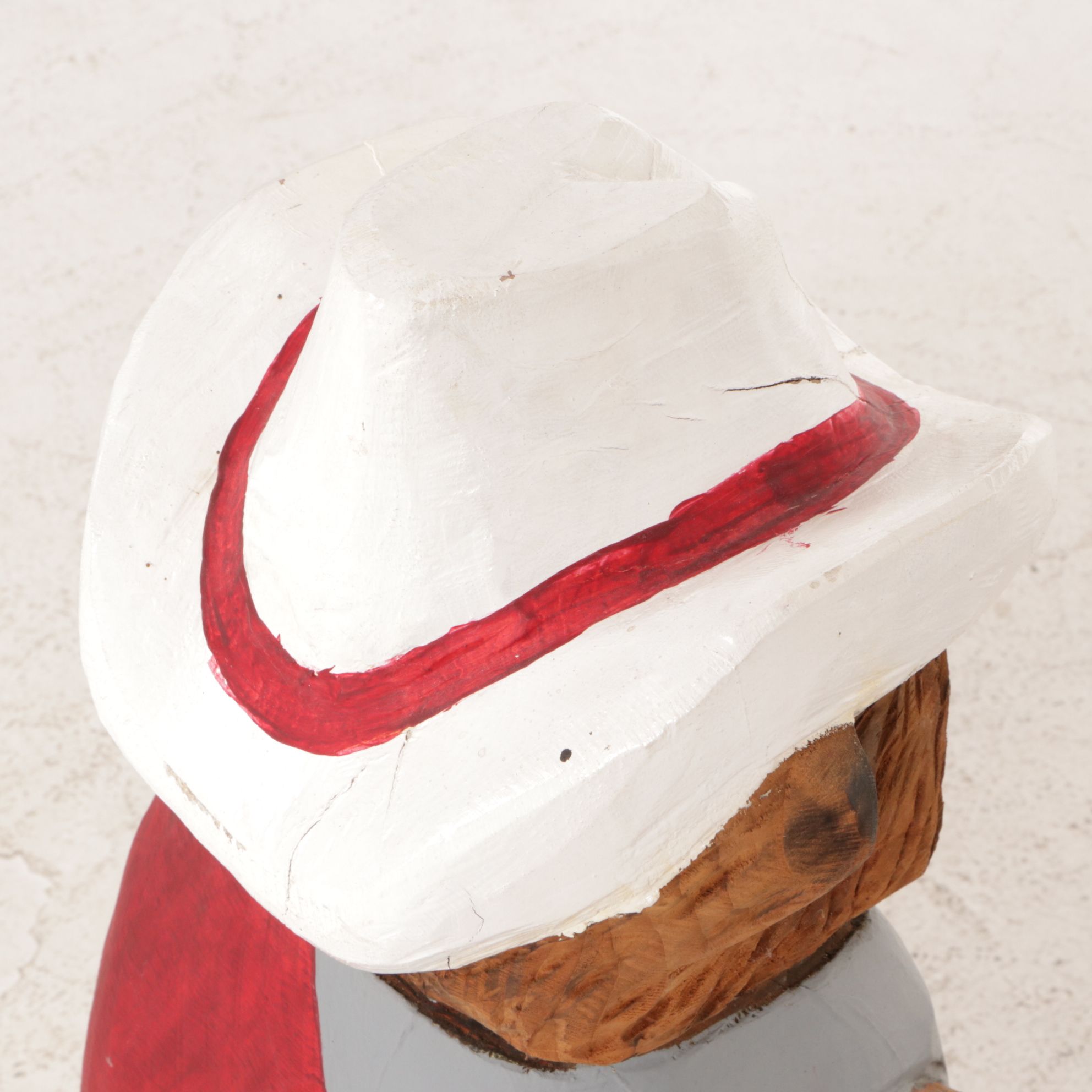 OSU Bear Wearing Cowboy Hat Carved and Painted Sculpture