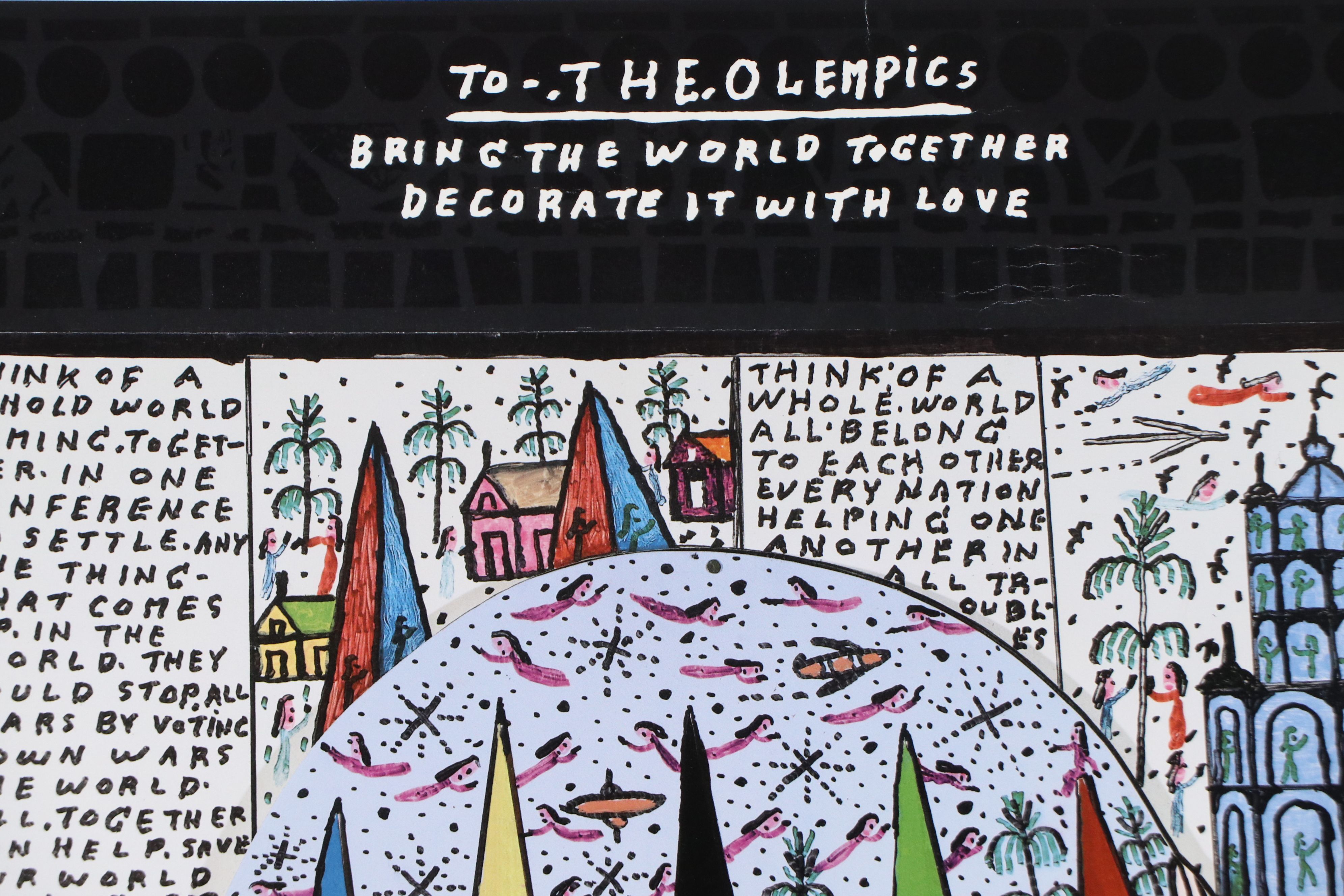 Howard Finster Offset Lithograph Olympics Poster, 1996