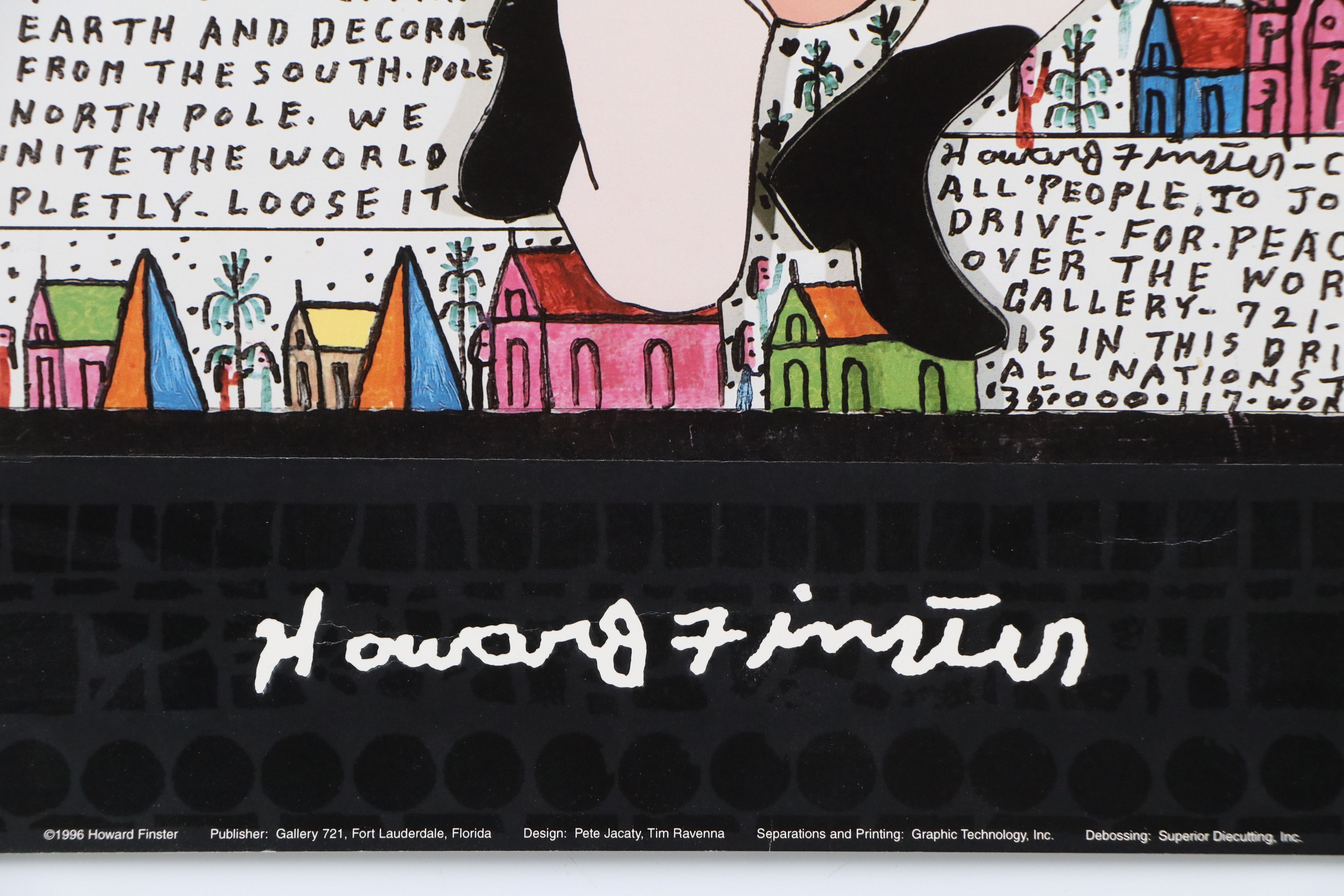 Howard Finster Offset Lithograph Olympics Poster, 1996