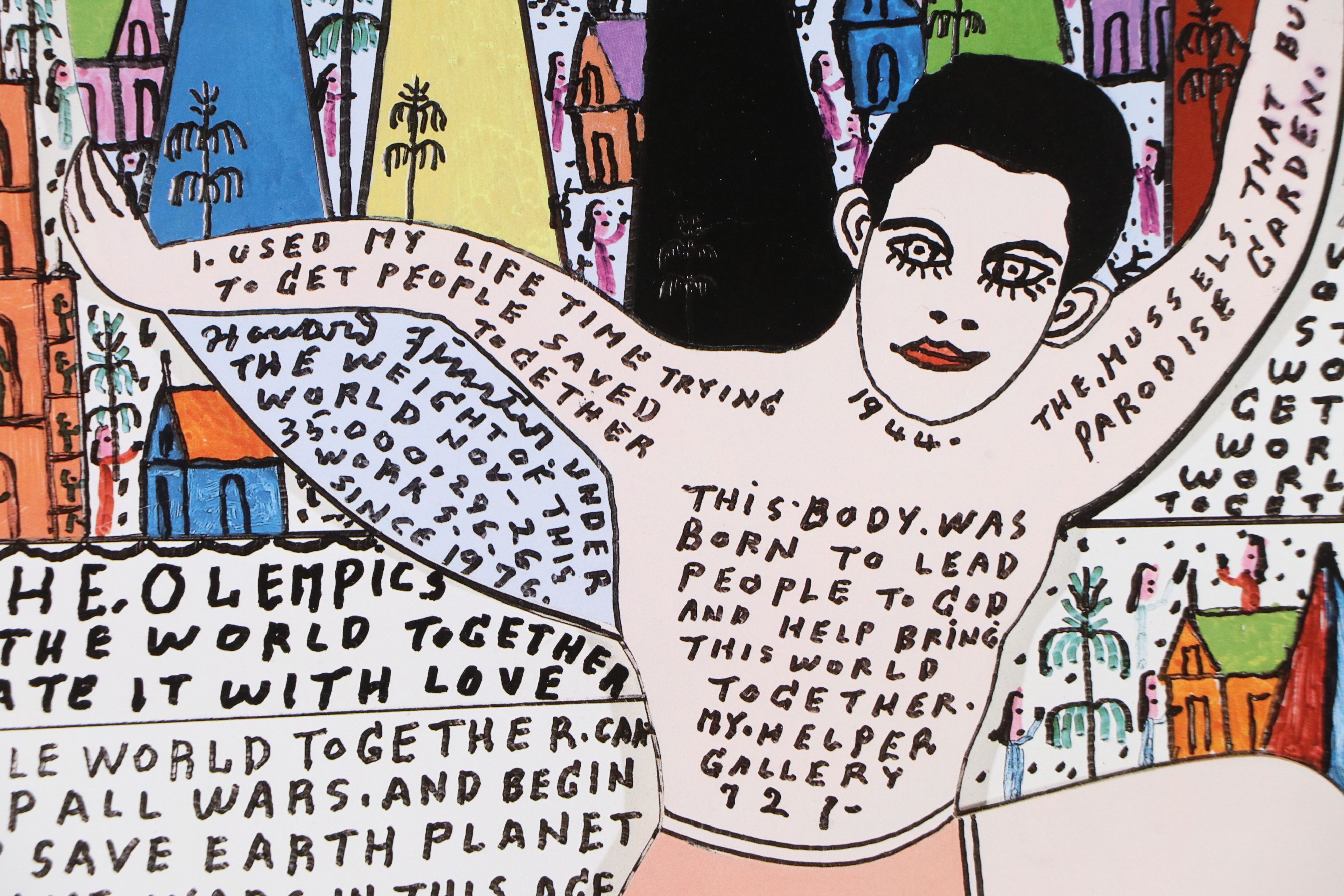 Howard Finster Offset Lithograph Olympics Poster, 1996