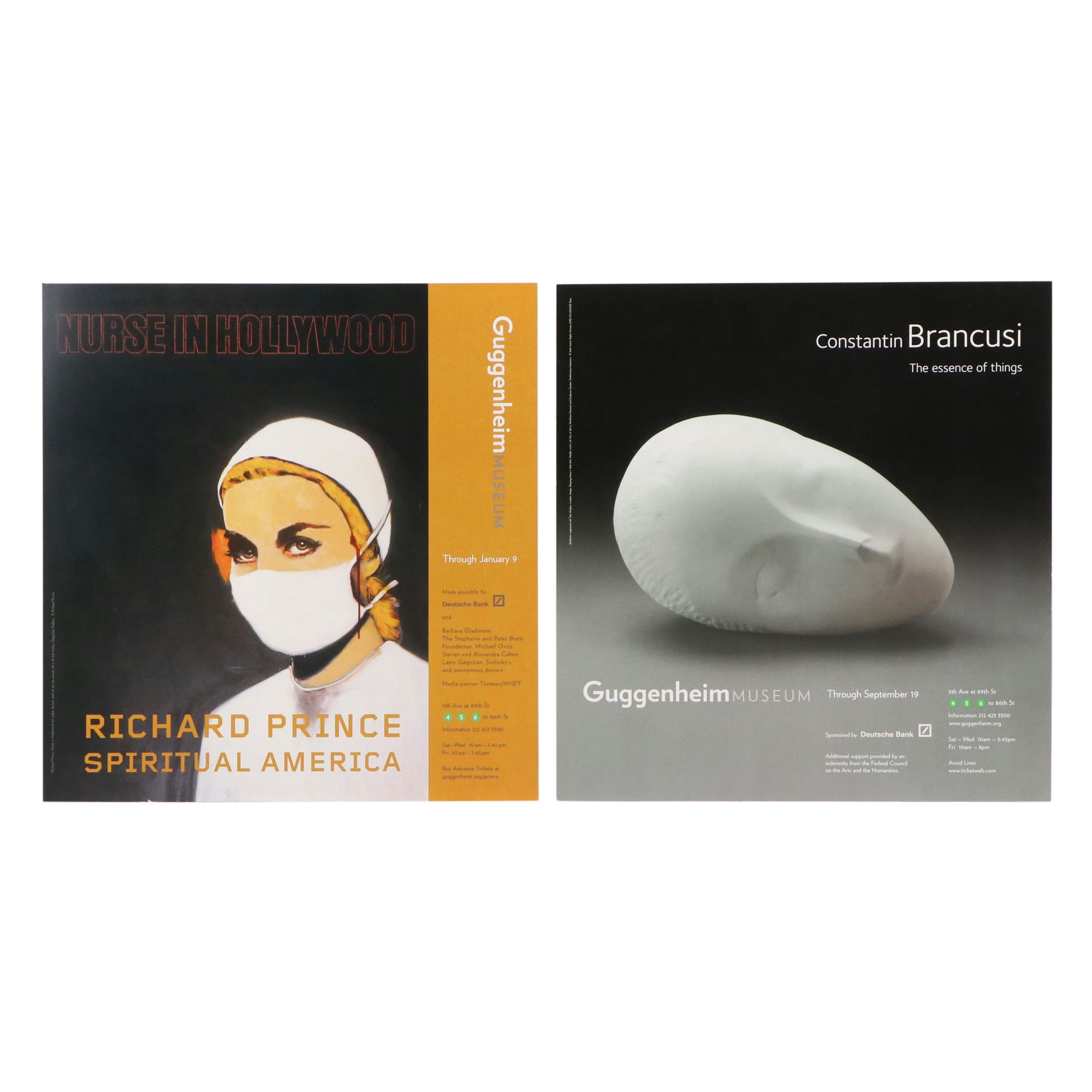 Guggenheim Constantin Brancusi and Richard Prince Exhibition Posters