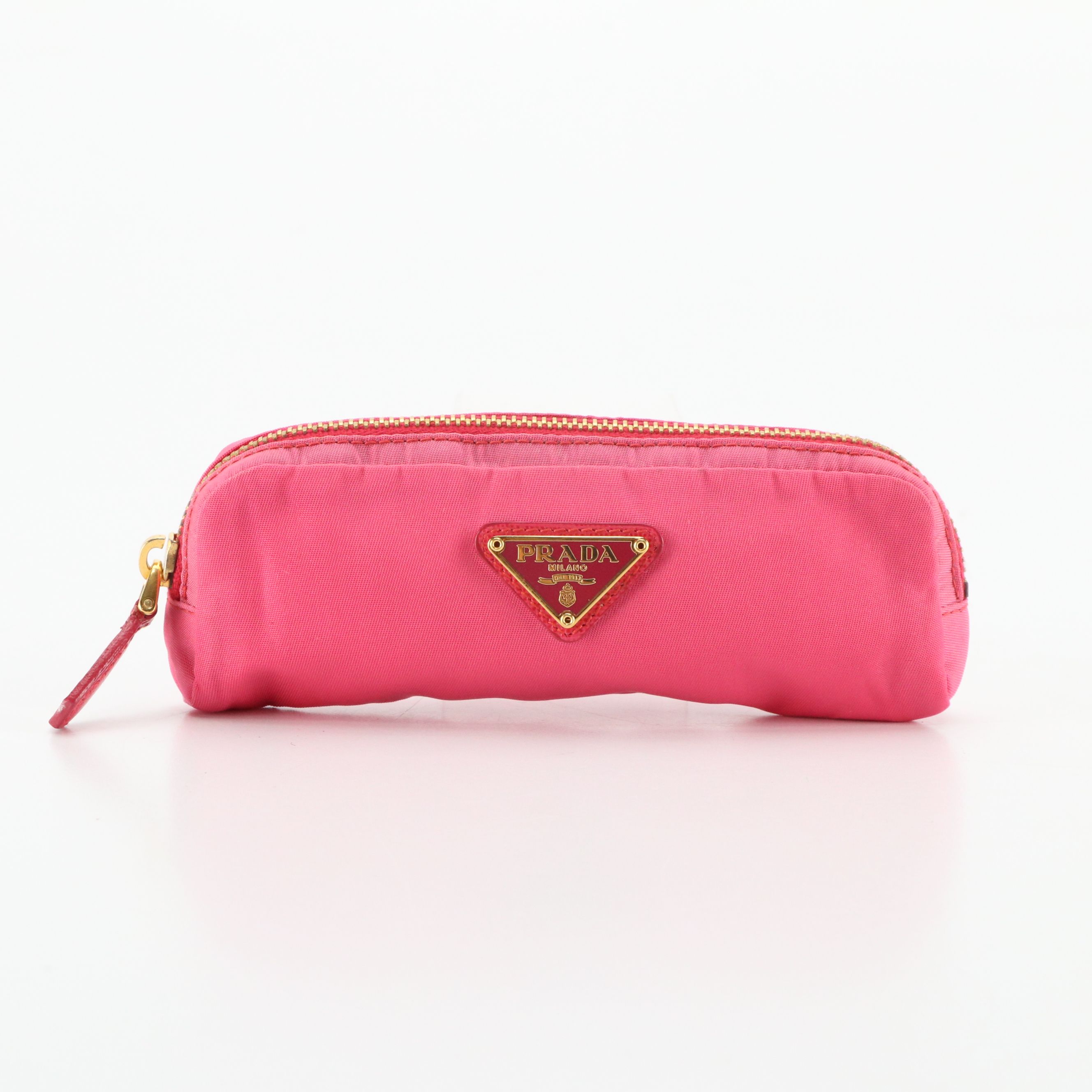 Prada Small Zip Pouch in Pink Tessuto Nylon