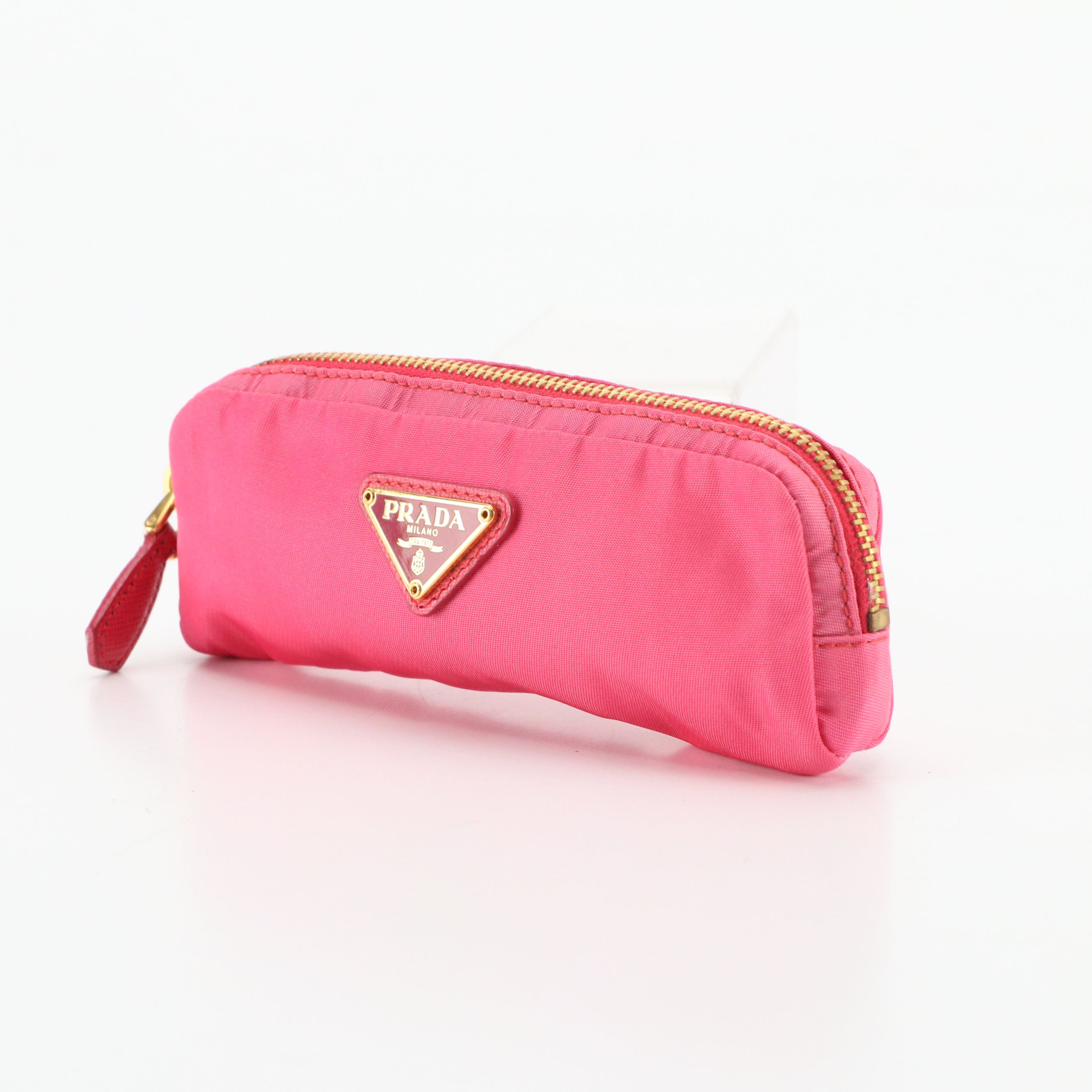 Prada Small Zip Pouch in Pink Tessuto Nylon