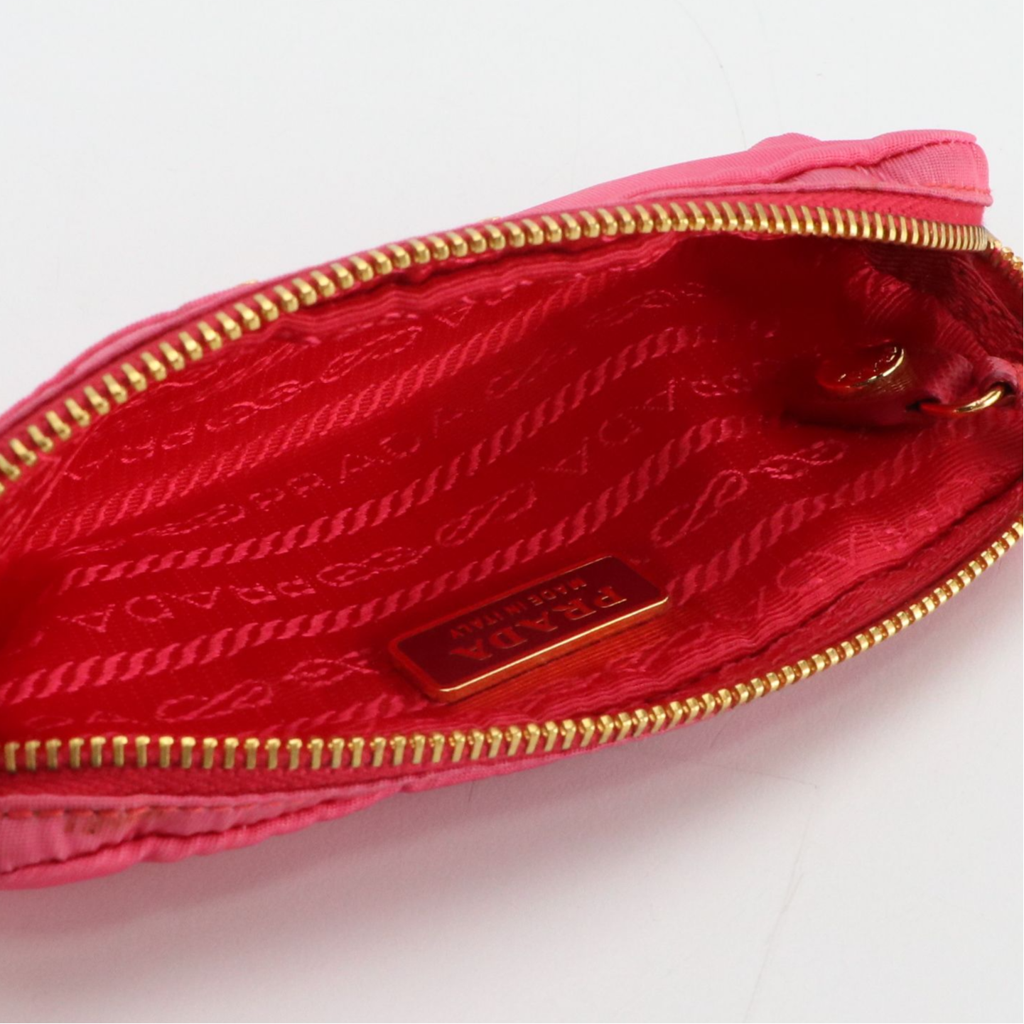 Prada Small Zip Pouch in Pink Tessuto Nylon