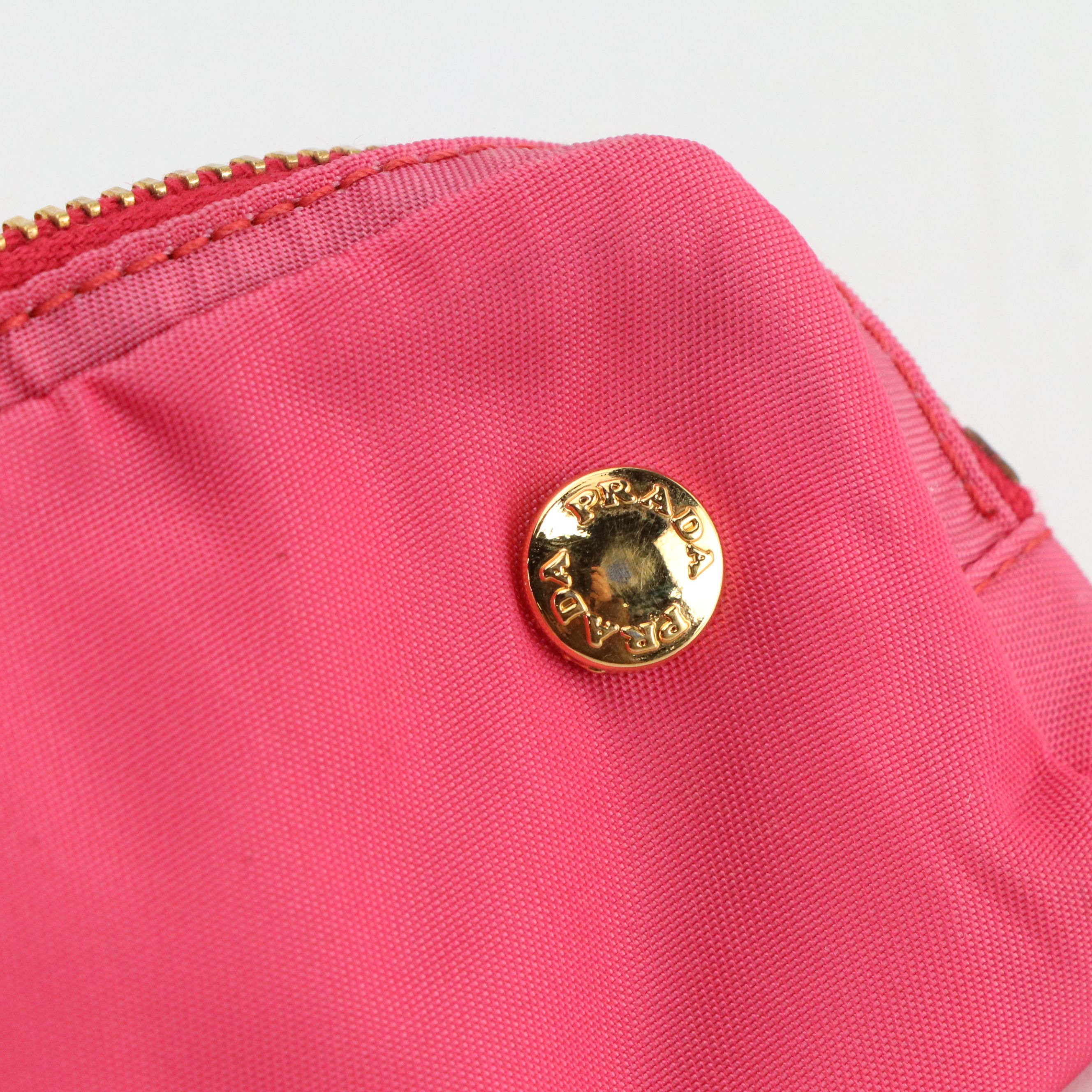 Prada Small Zip Pouch in Pink Tessuto Nylon