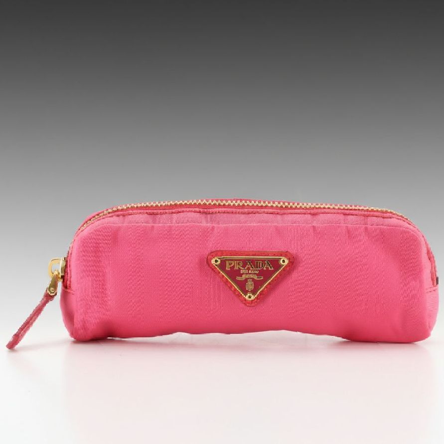 Prada Small Zip Pouch in Pink Tessuto Nylon