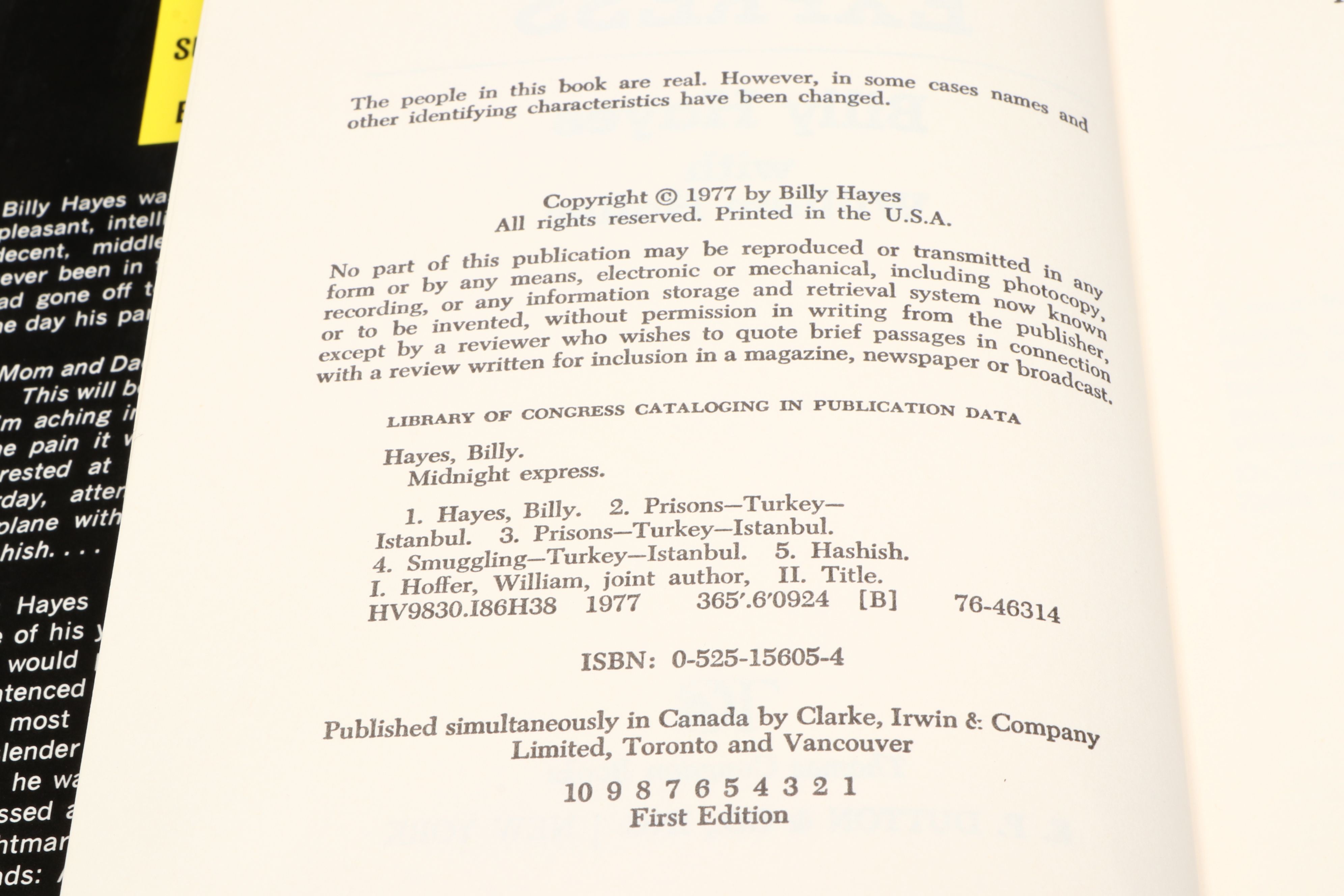 First Edition "Midnight Express" by Billy Hayes, 1977