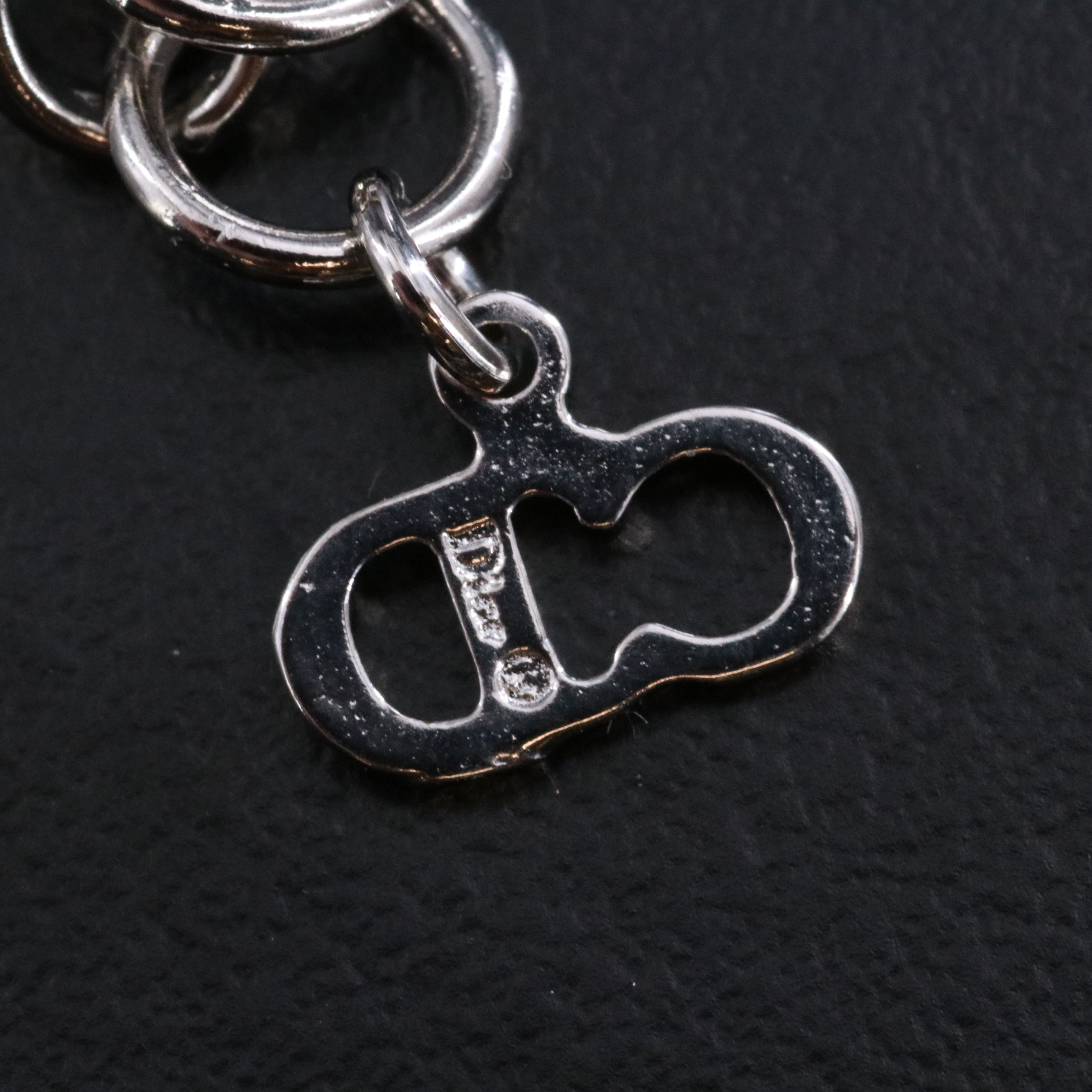 Christian Dior CD Leather Bow Choker Necklace