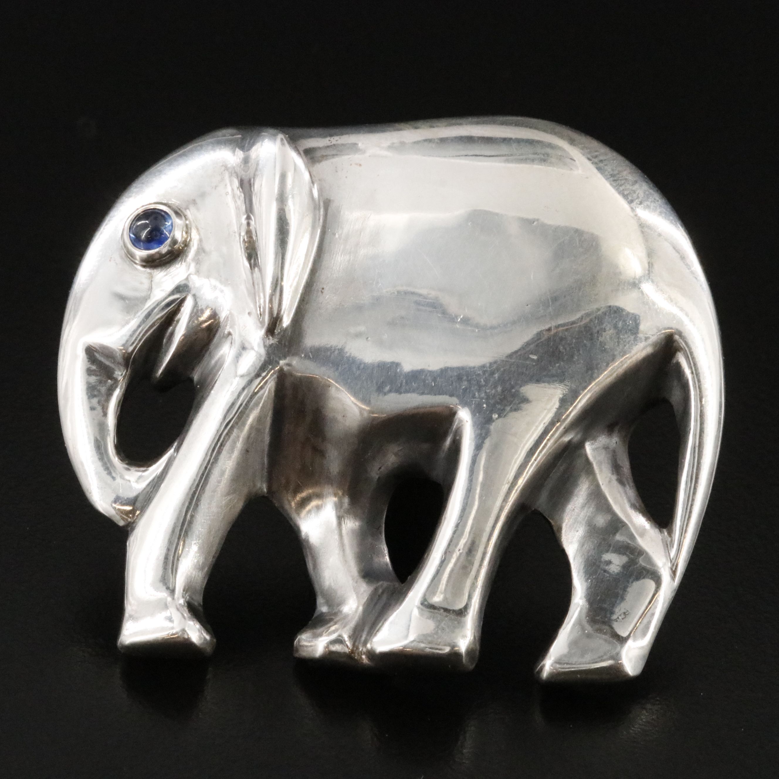 James Avery Sterling Sapphire Elephant Converter Brooch | EBTH
