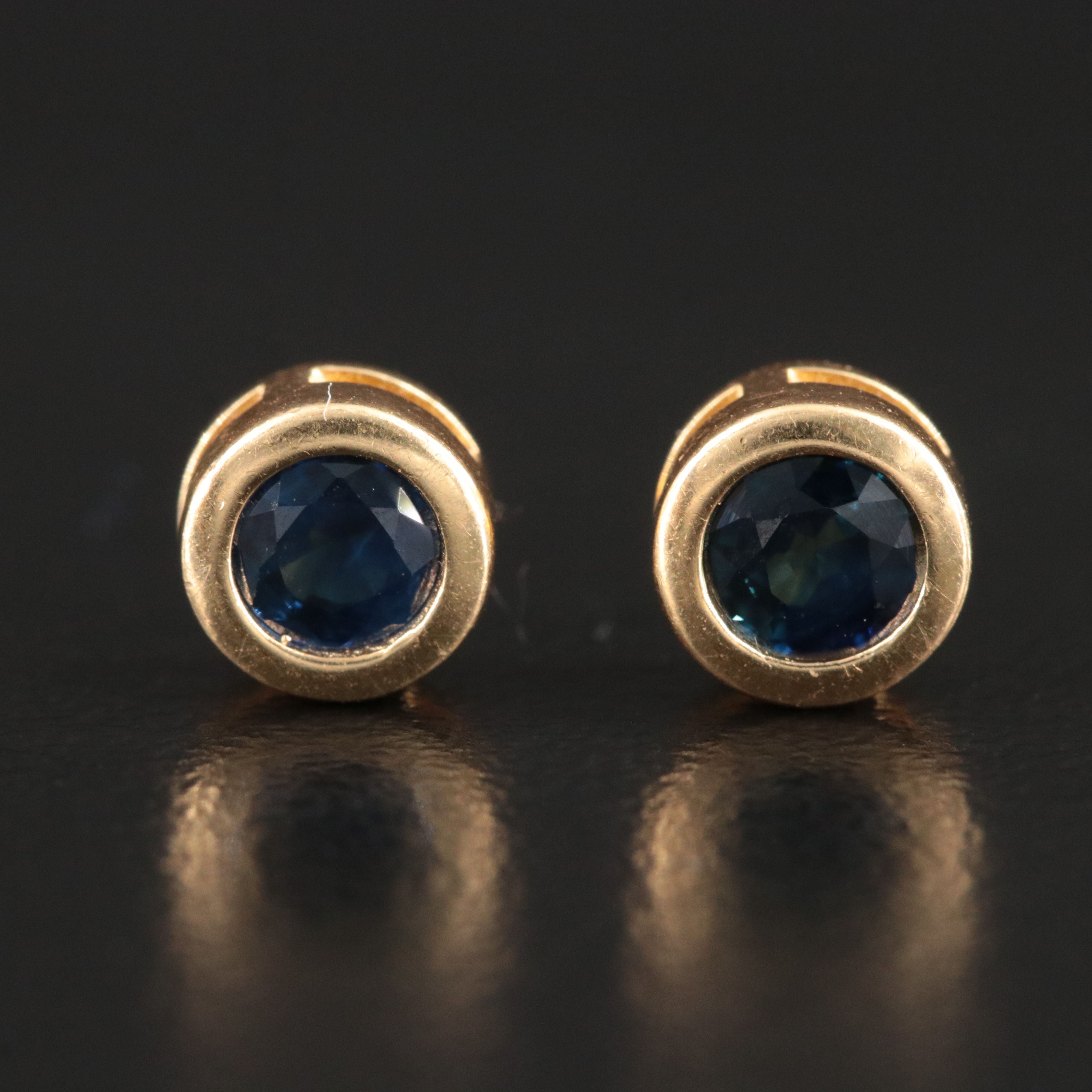 18K Sapphire Stud Earrings