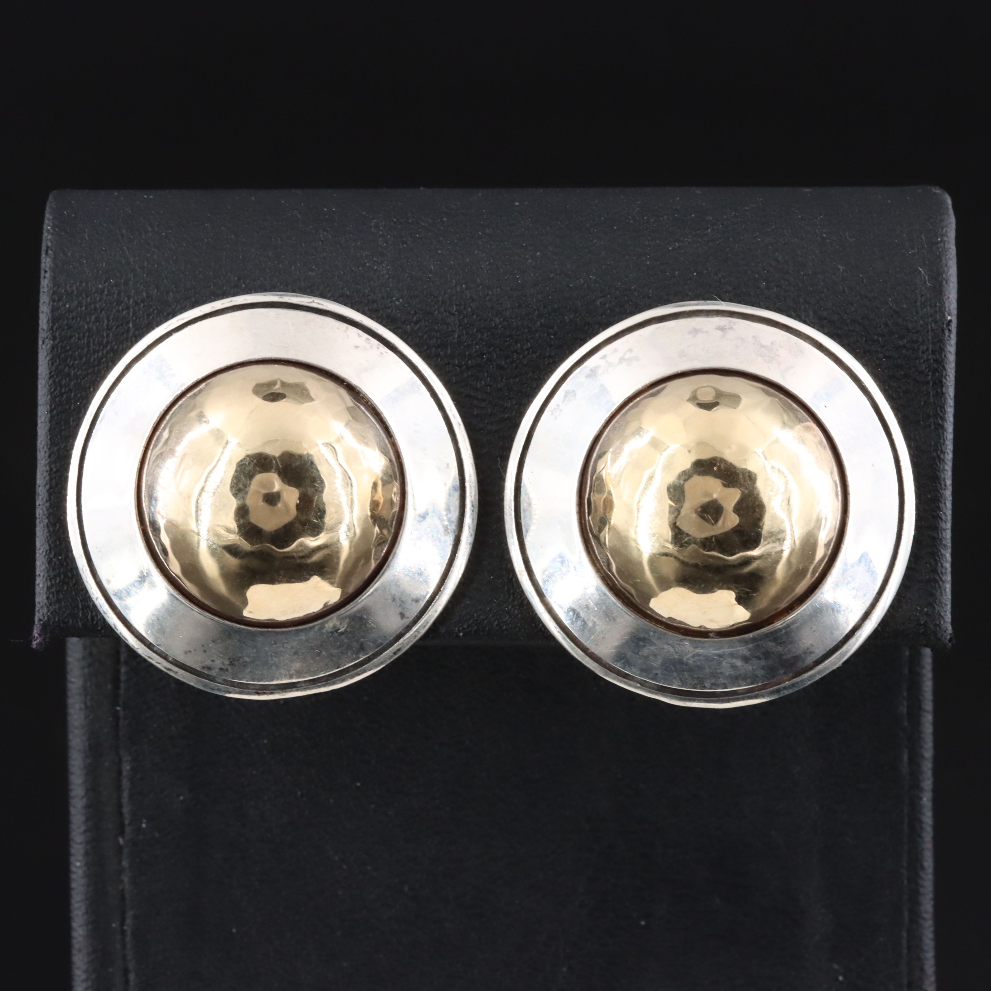 James Avery Sterling and 14K Button Earrings