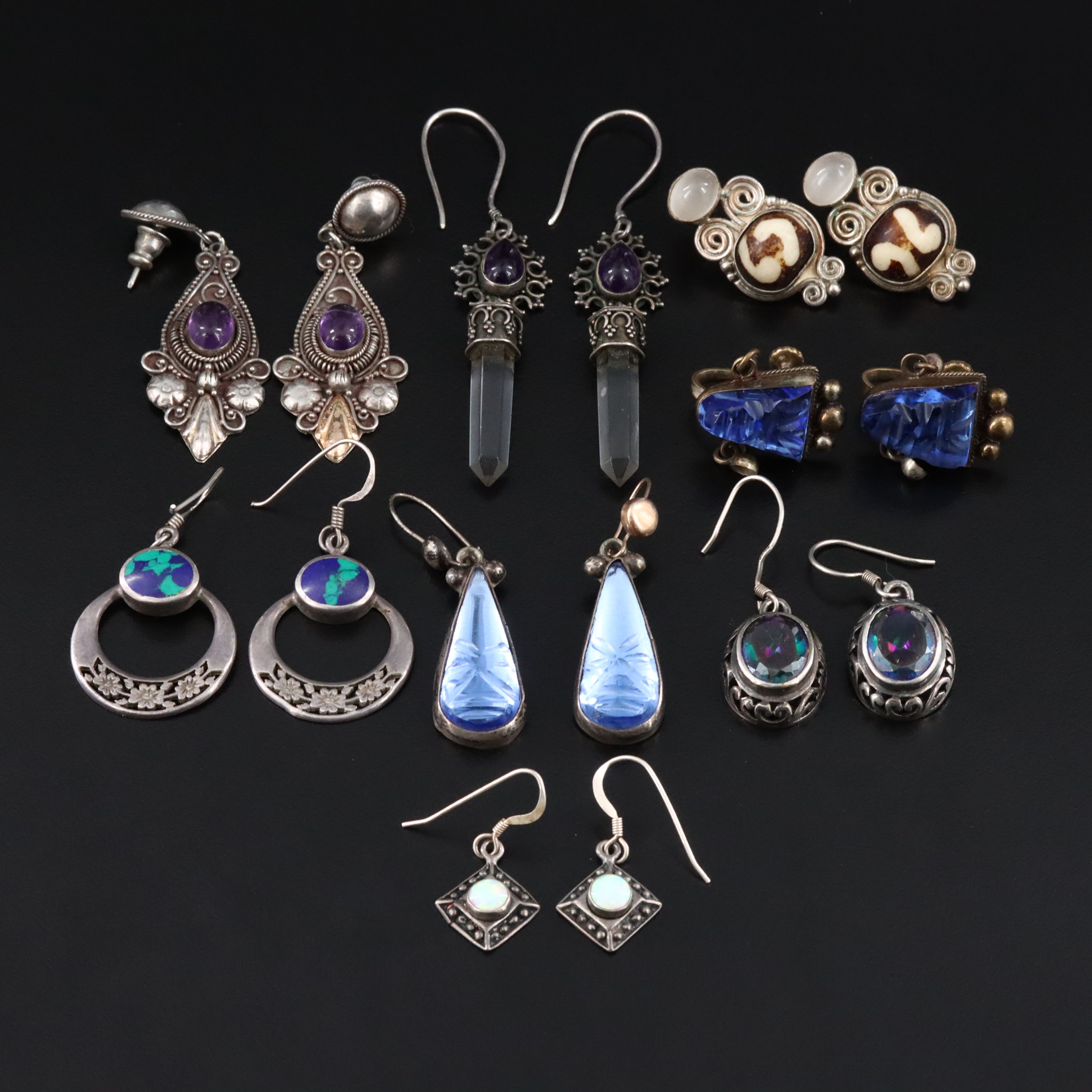 Sajen and Taxco and Amethyst Featured in Sterling Earring Collection
