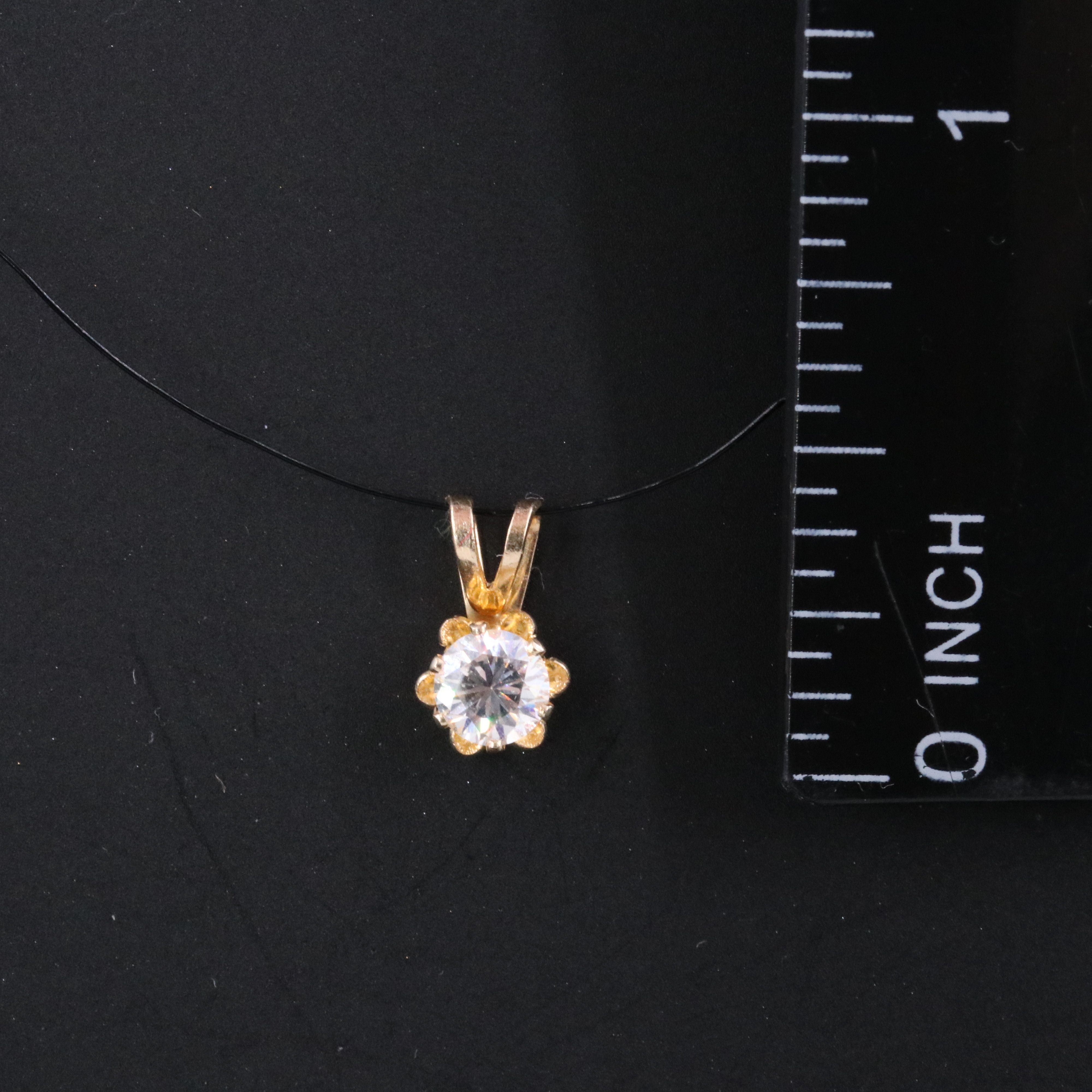 14K CZ Buttercup Pendant