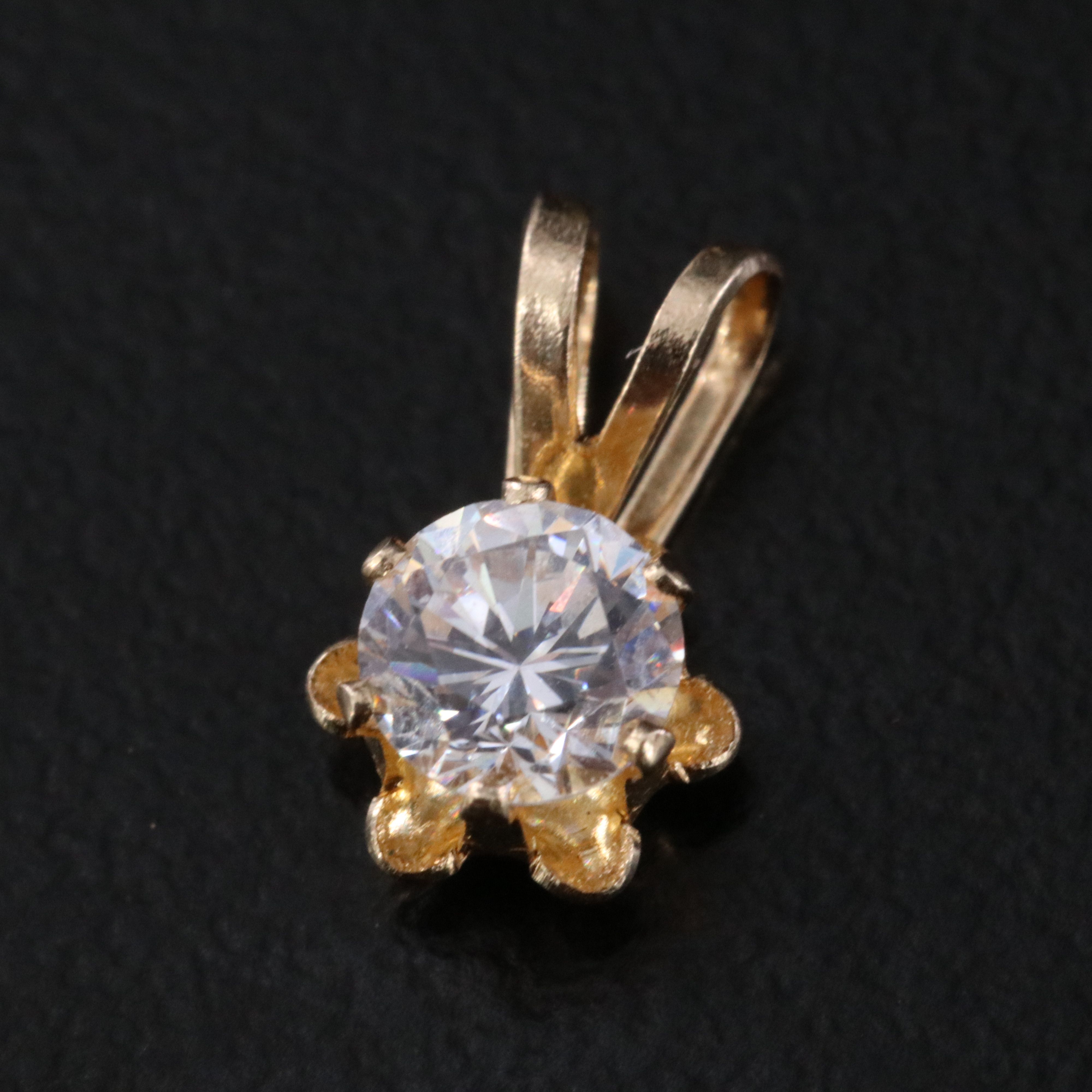 14K CZ Buttercup Pendant