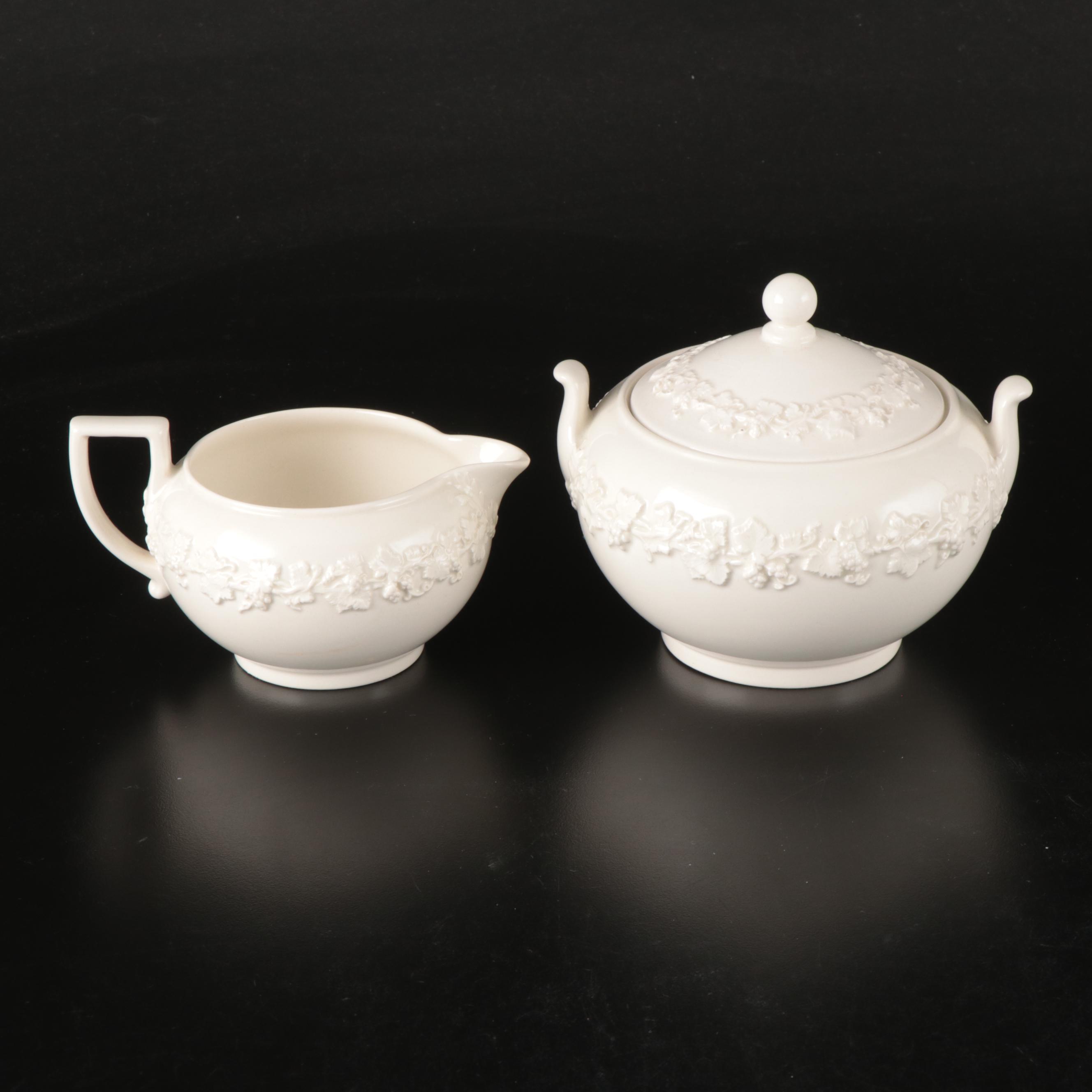 Wedgwood "Cream Color on Cream Color" Ceramic Teapot and More