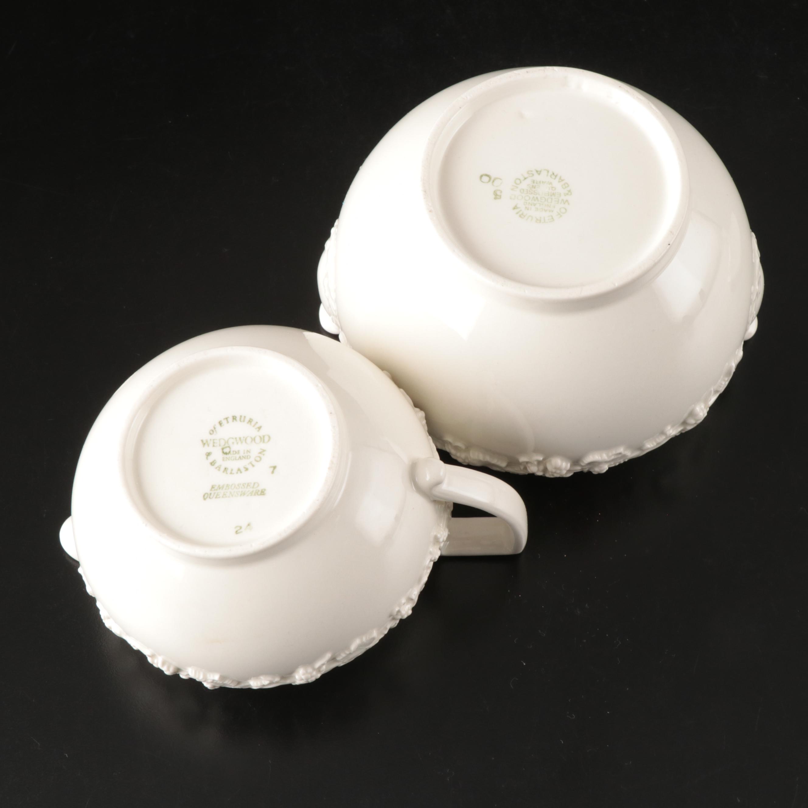 Wedgwood "Cream Color on Cream Color" Ceramic Teapot and More