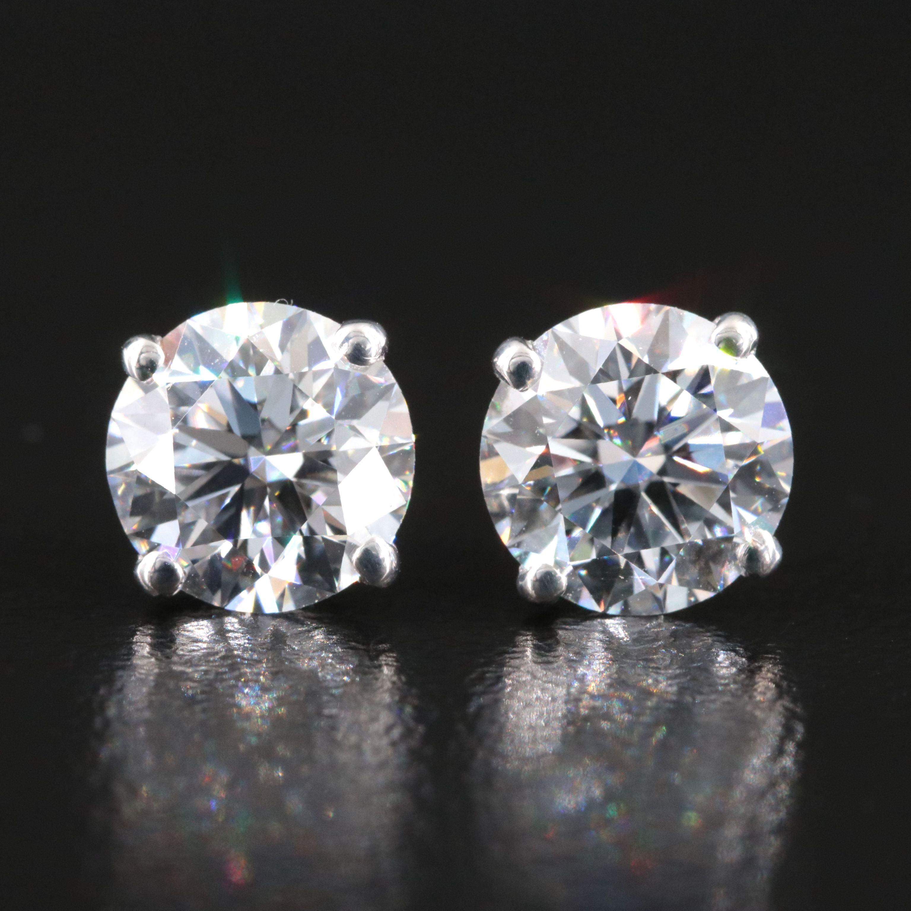 14K 3.07 CTW Lab Grown Diamond Stud Earrings with IGI Reports