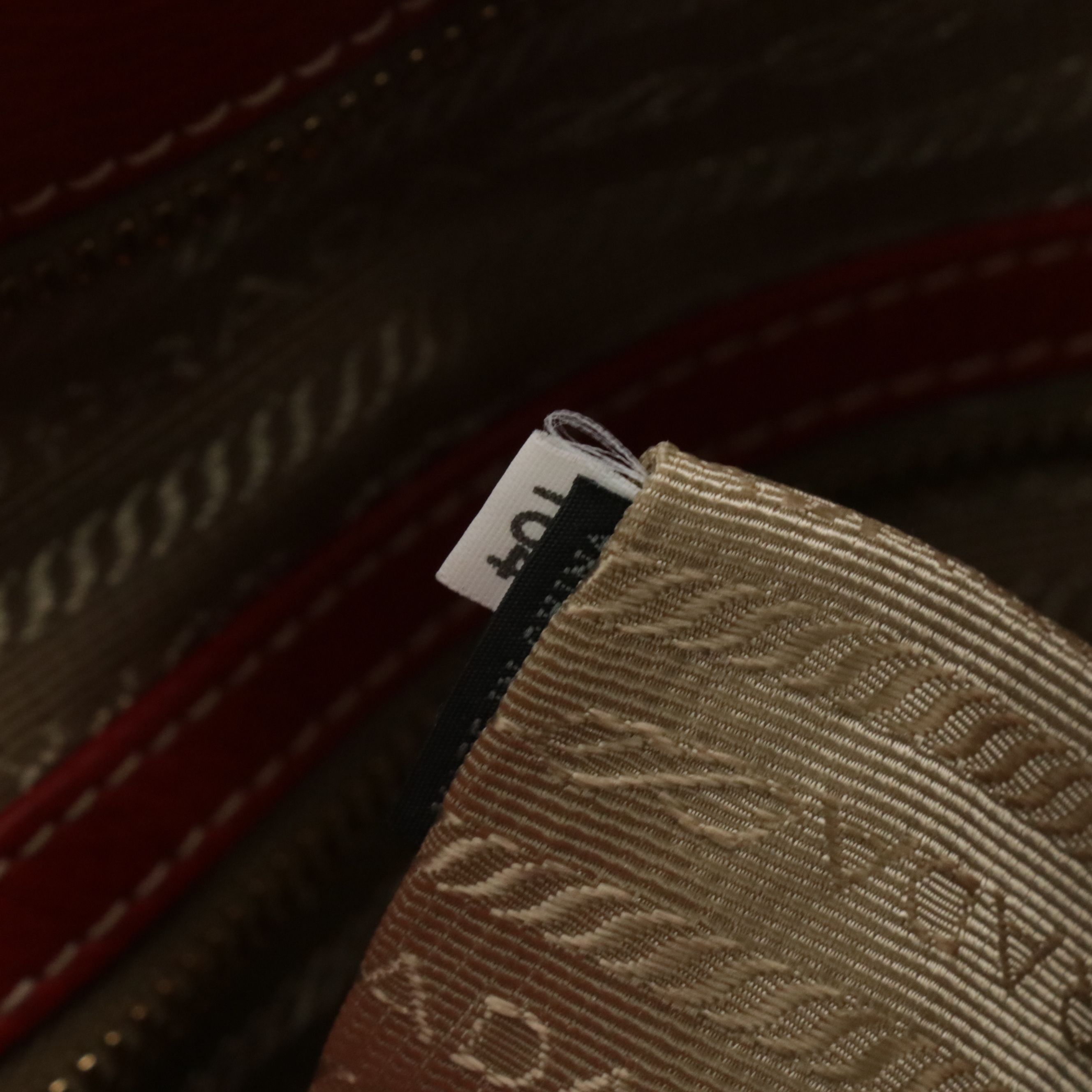 Prada Large Zippered Shoulder Tote in Red Vitello Daino Leather