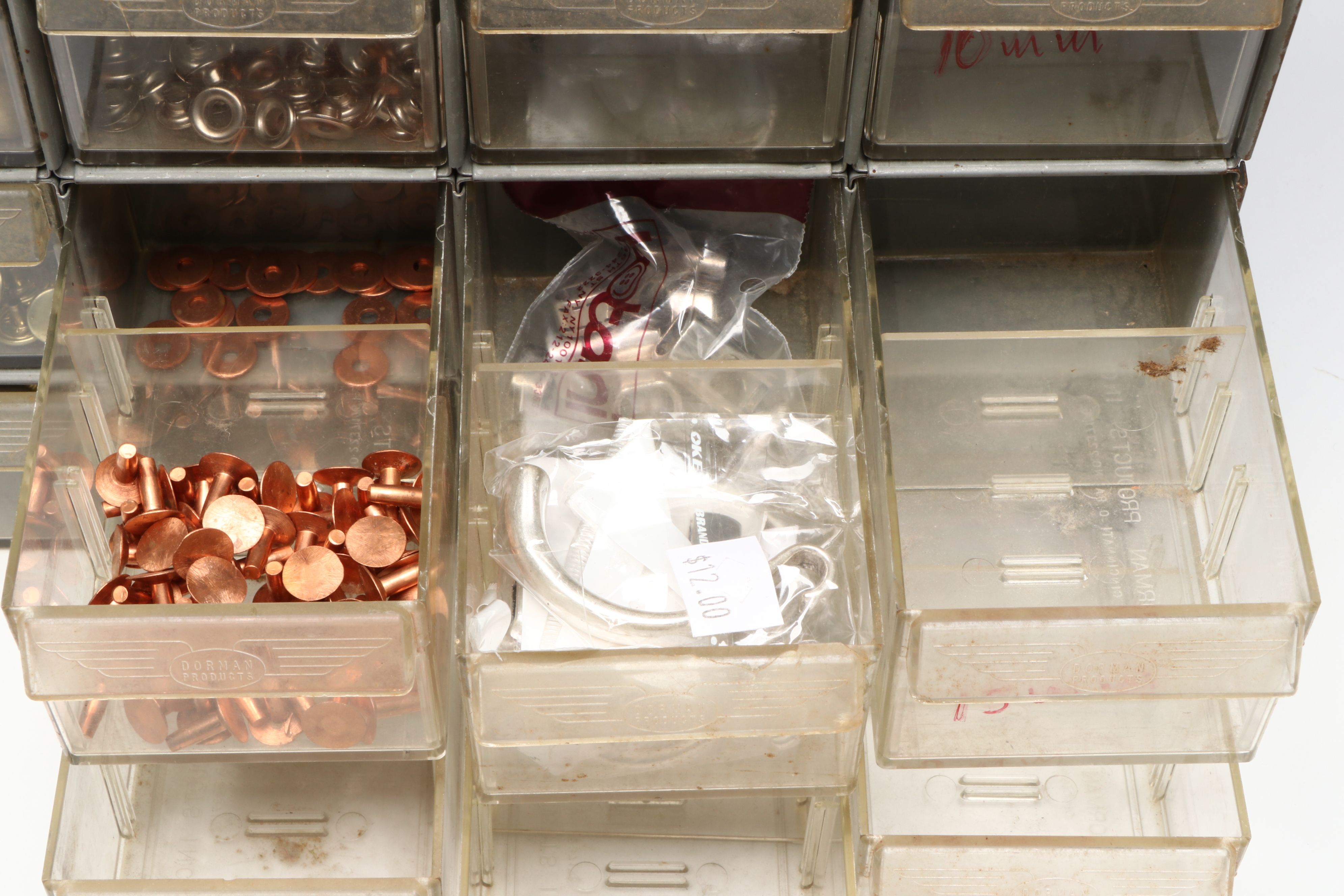 Cast Iron Hand Rivet Press with Grommets, Rivets and Snaps in Organizer