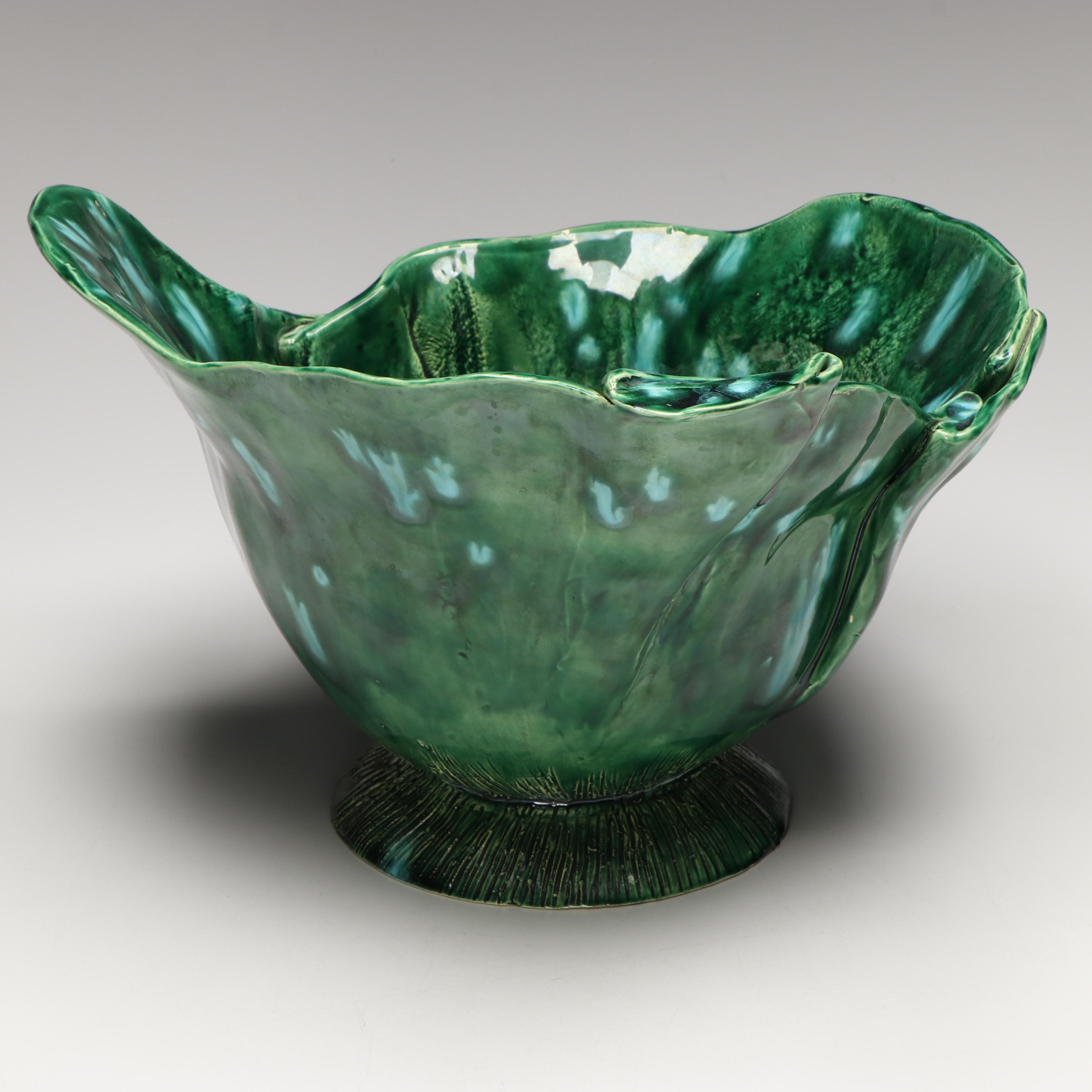 Studio Art Pottery Cabbage Leaf Bowl