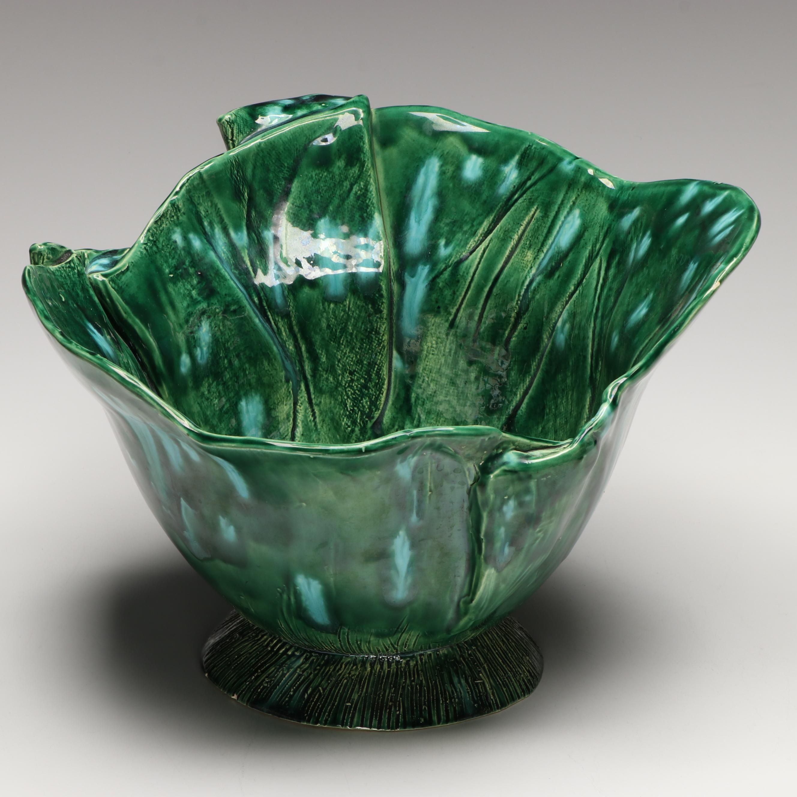Studio Art Pottery Cabbage Leaf Bowl