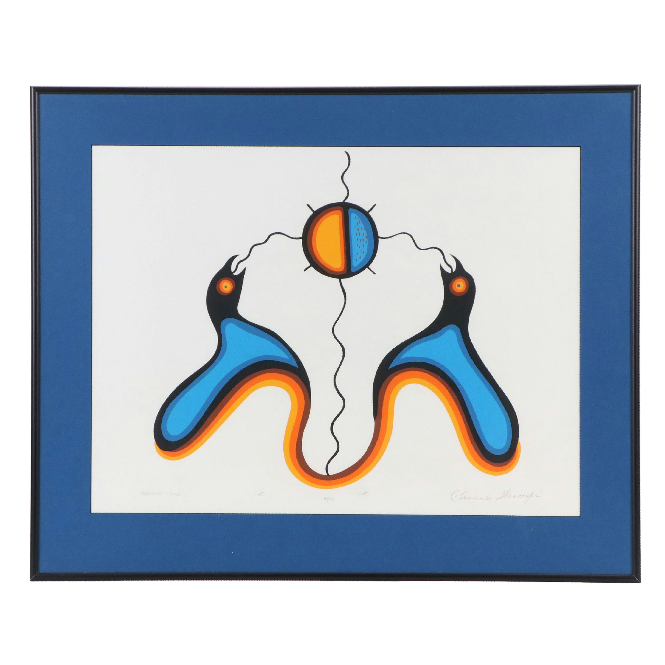 Clemence Wescoupe Serigraph "Morning Birds"