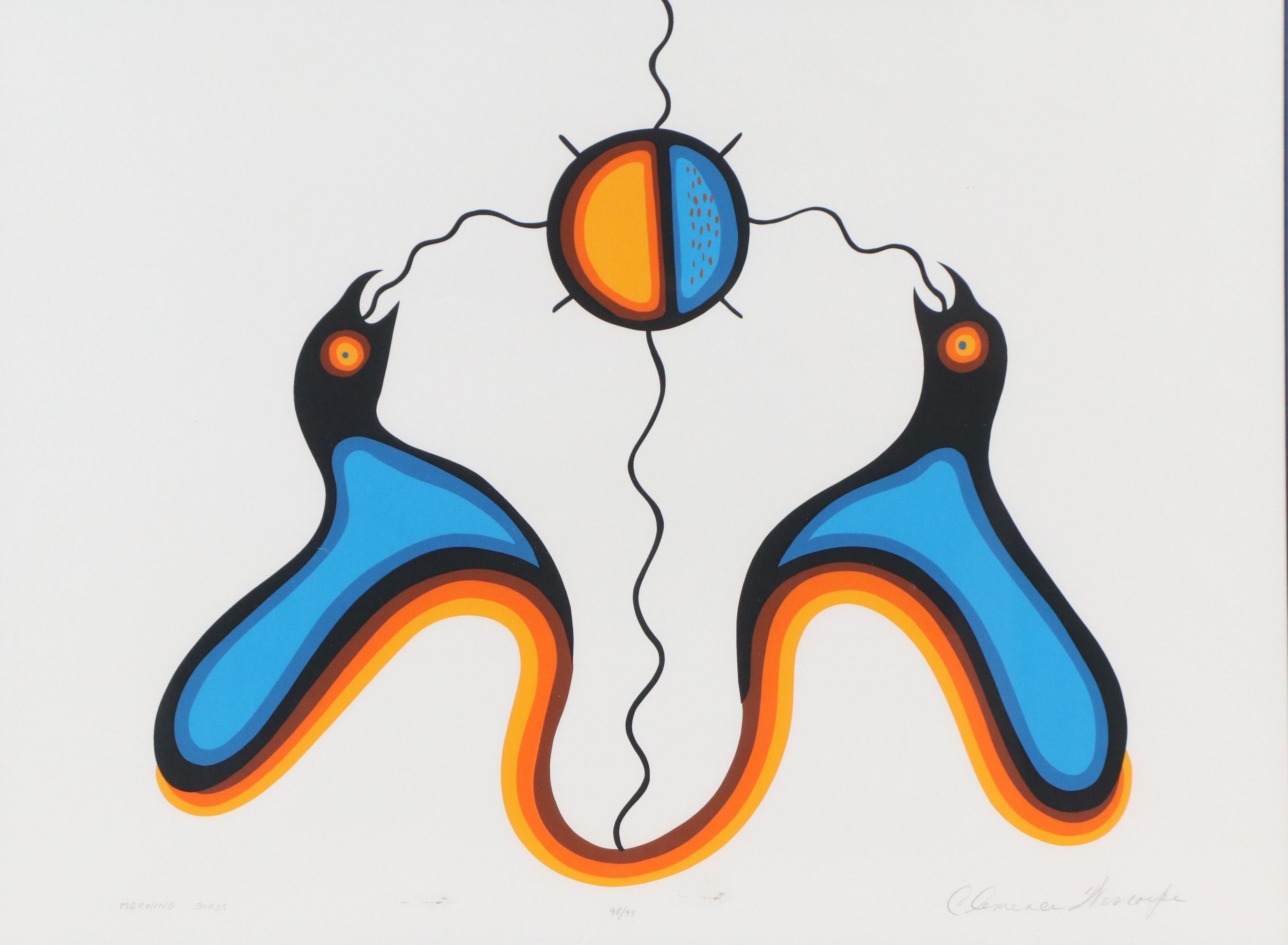 Clemence Wescoupe Serigraph "Morning Birds"