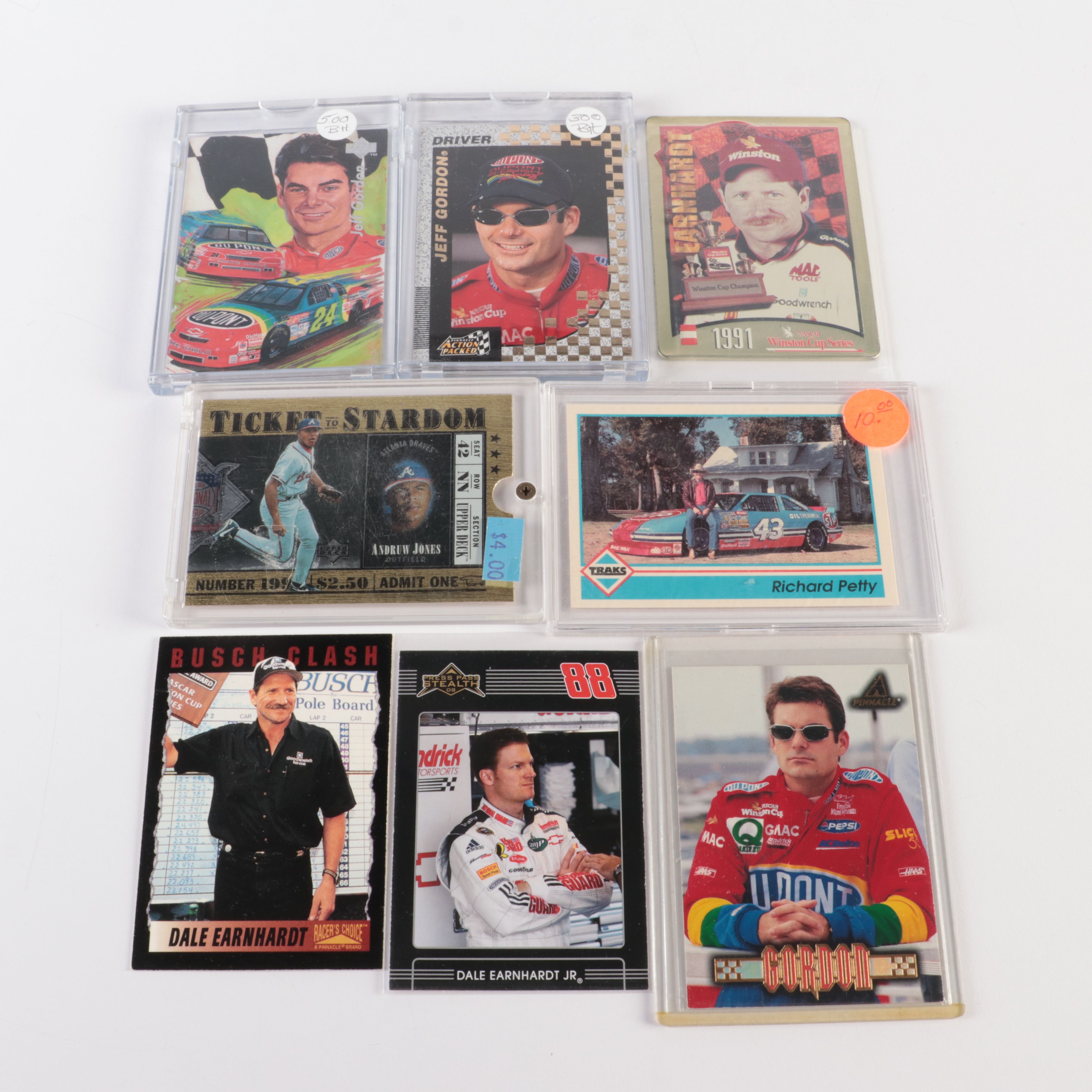 Collection of Football, Baseball, Basketball, and Racing Trading Cards
