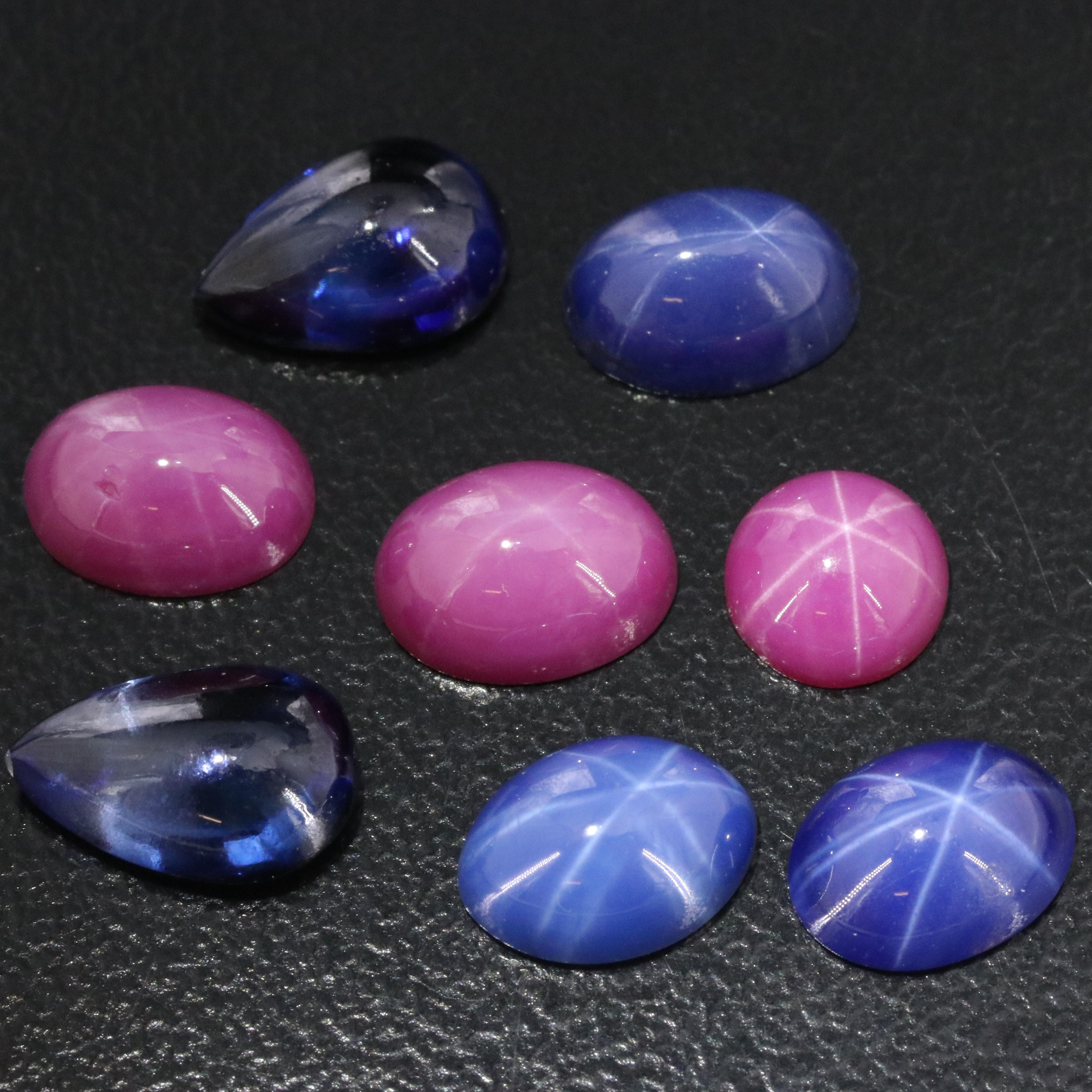 Loose 15.18 CTW Lot Including Lab Grown Star Ruby and Lab Grown Sapphire