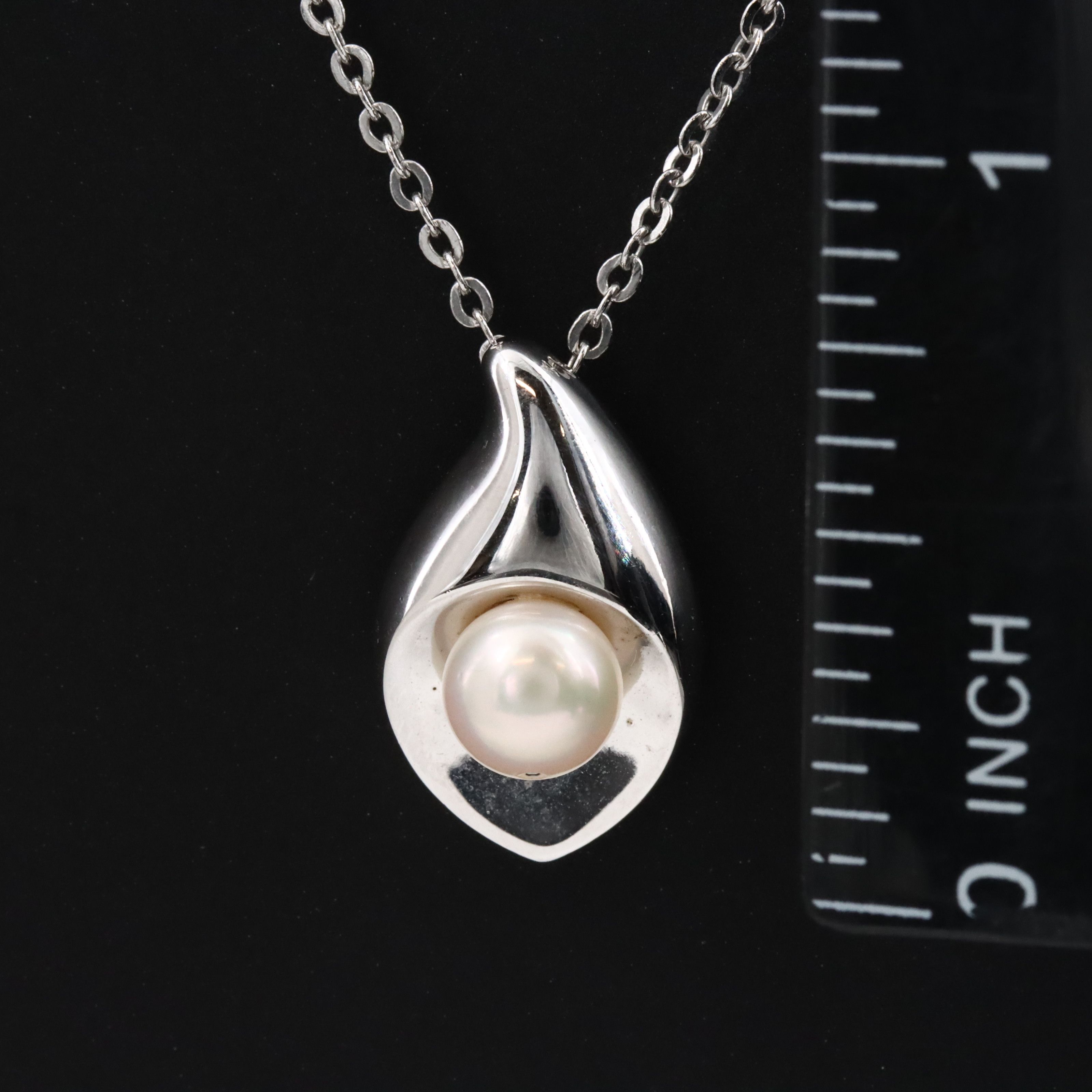 Tasaki Sterling Pearl Pendant Necklace