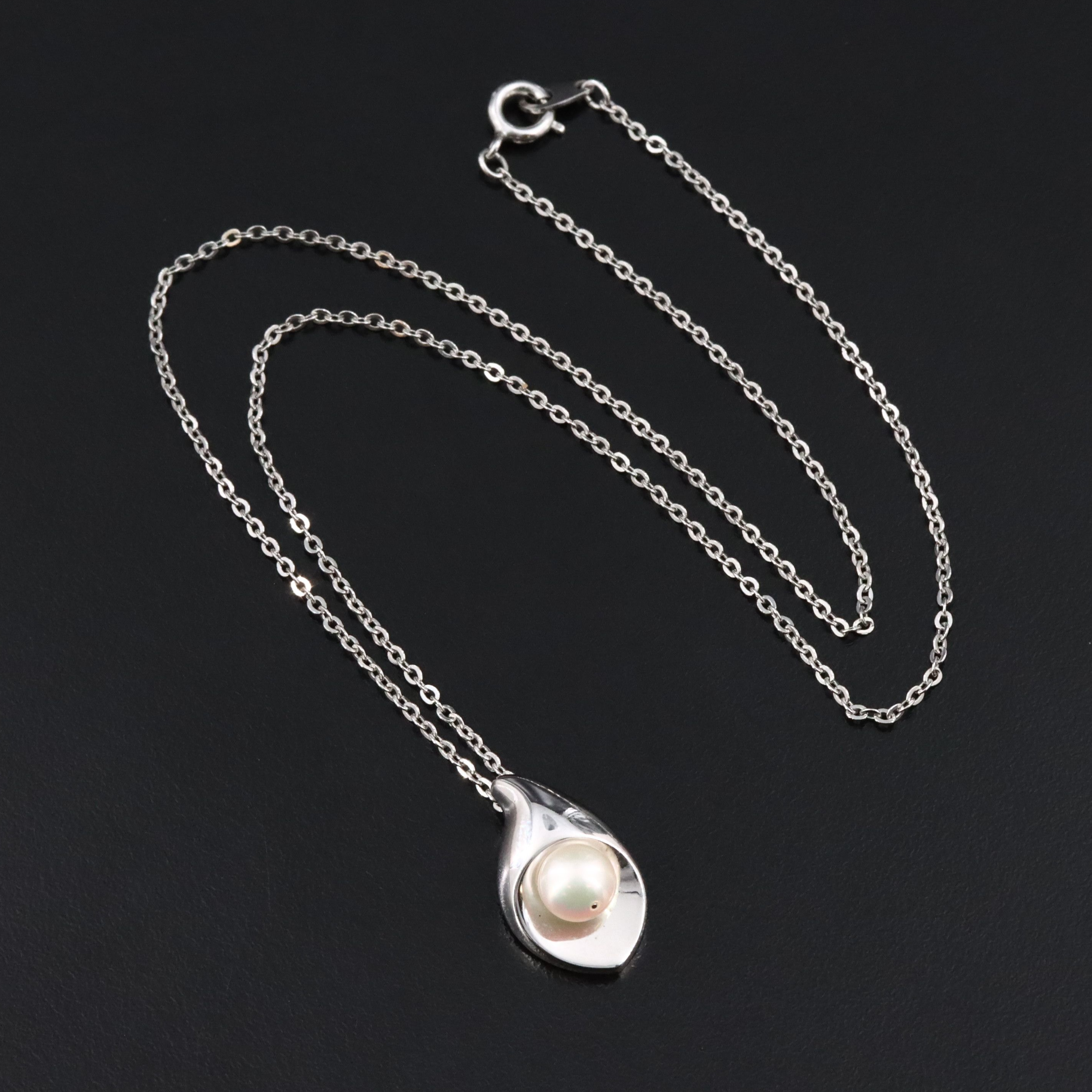 Tasaki Sterling Pearl Pendant Necklace