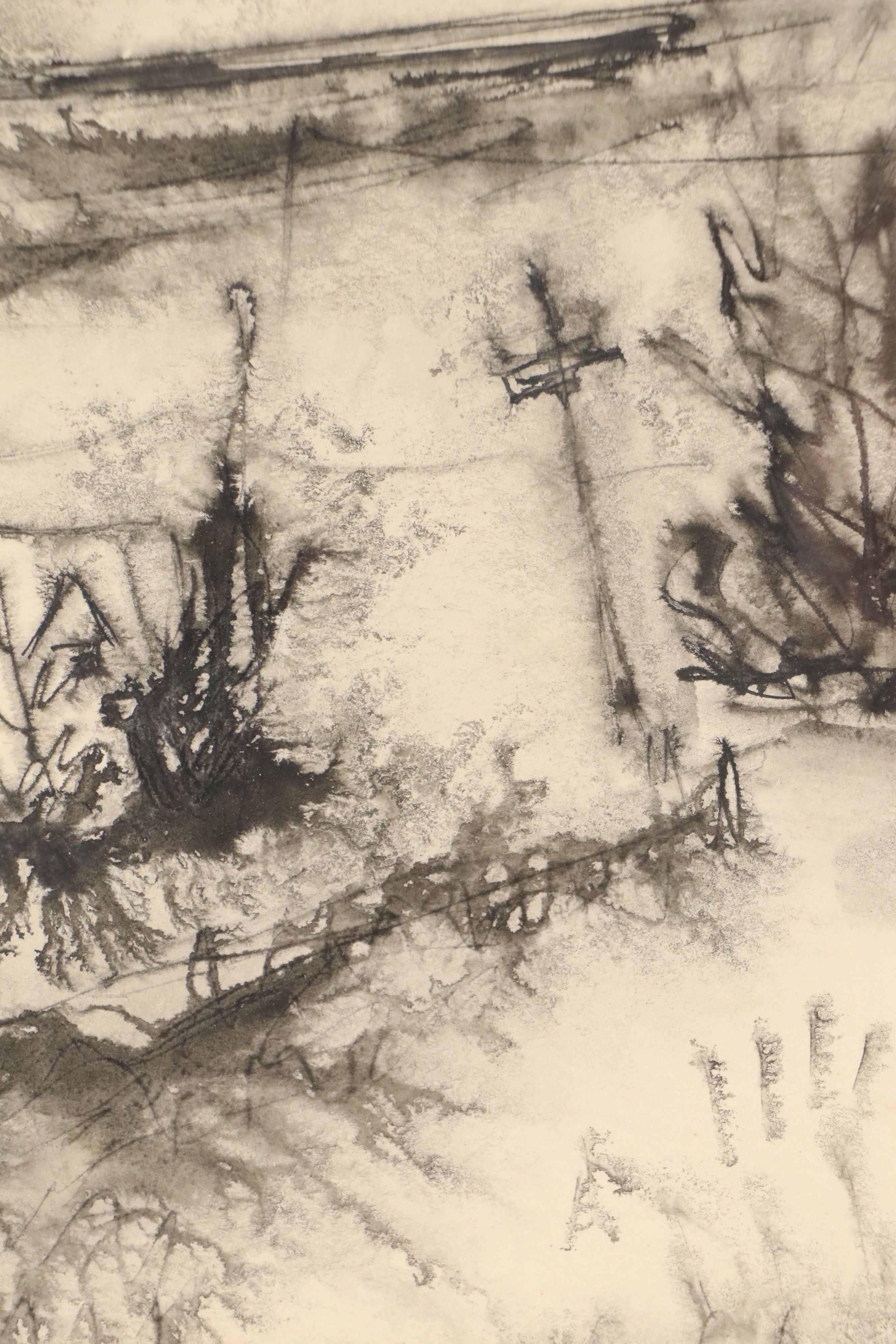 Alfred Van Loen Watercolor Line Painting of House, 1964