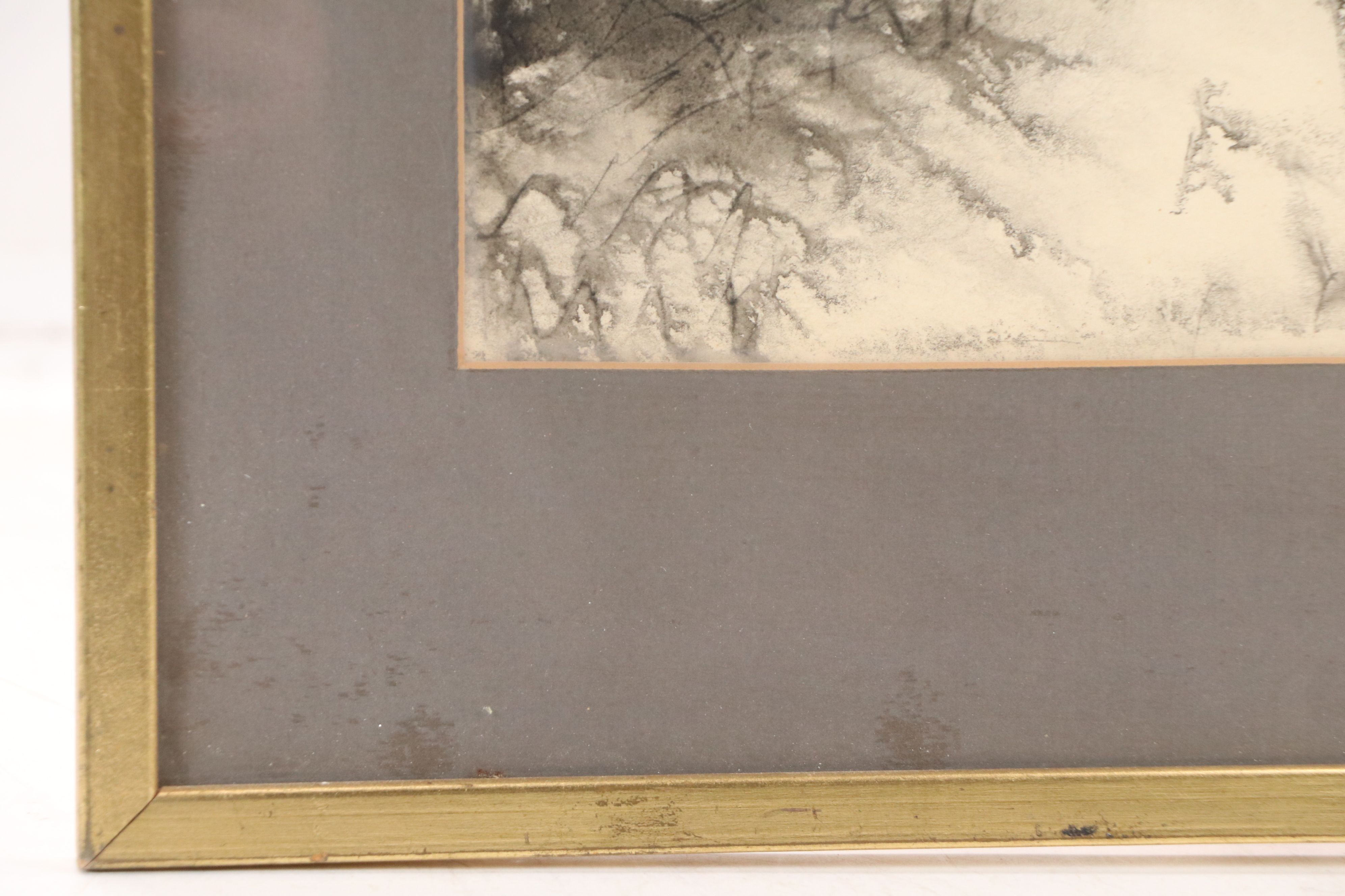 Alfred Van Loen Watercolor Line Painting of House, 1964