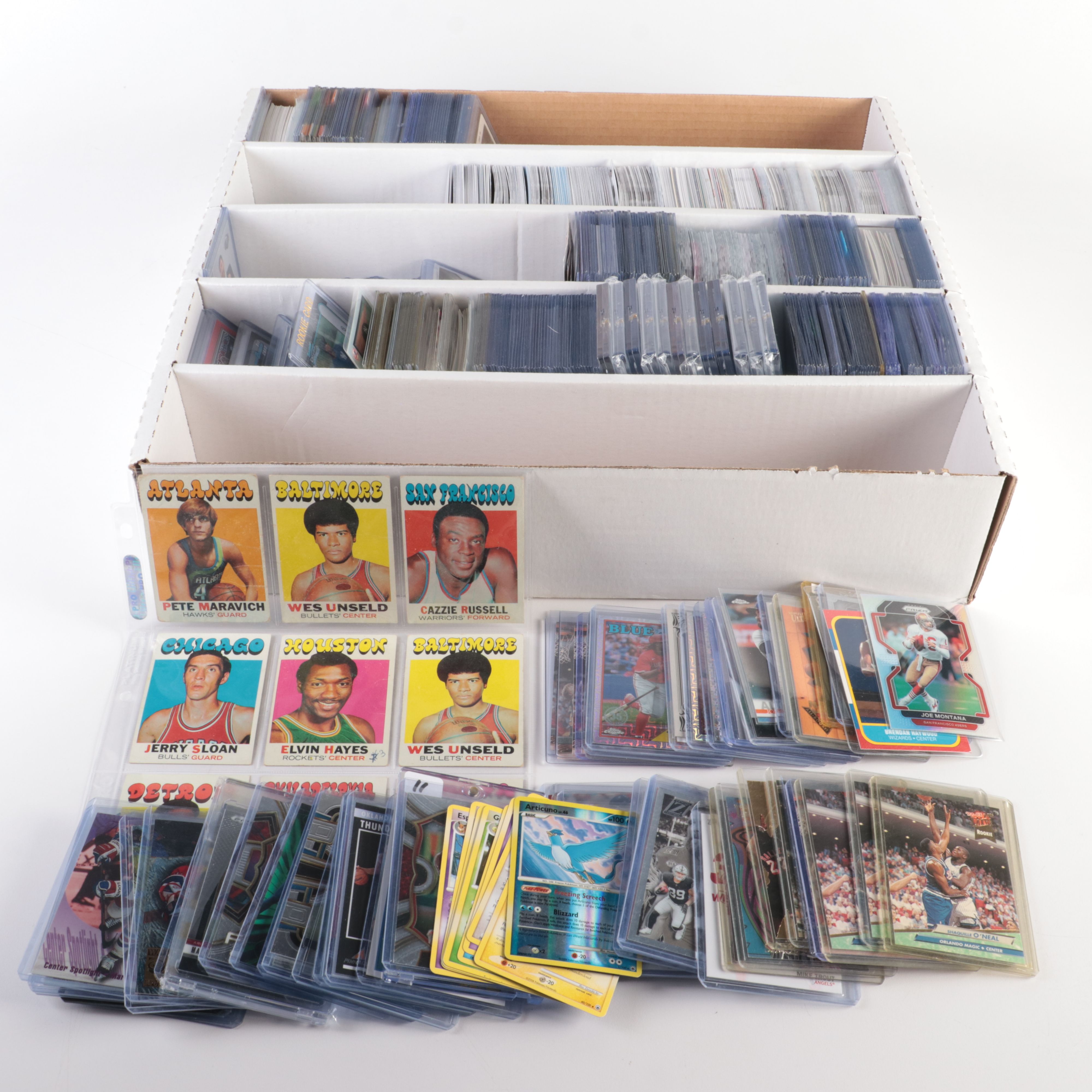 Collection of Baseball, Football and Basketball Cards, 1960s to 2020s