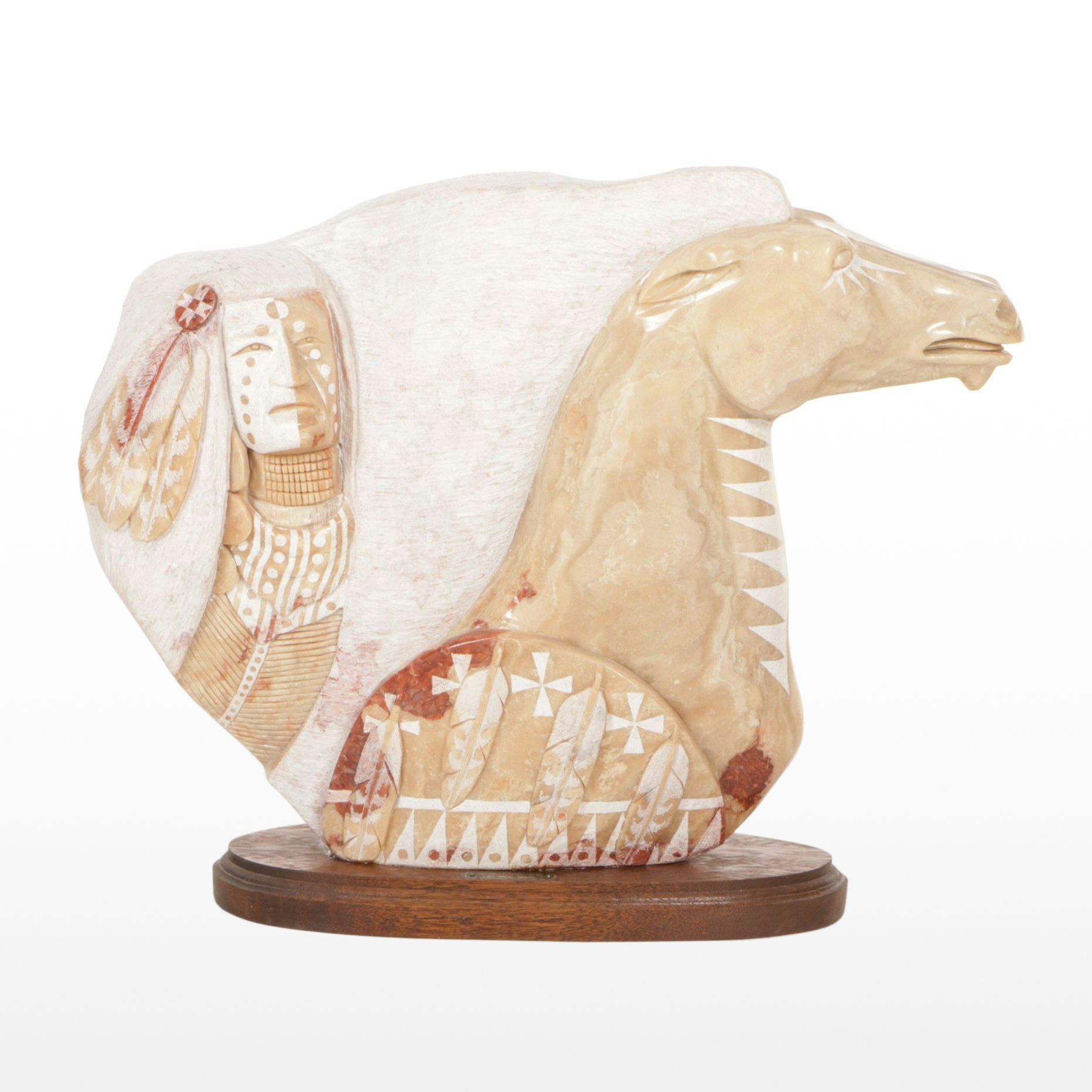 Mike Toledo "Spirit Hunter" Carved Alabaster Sculpture