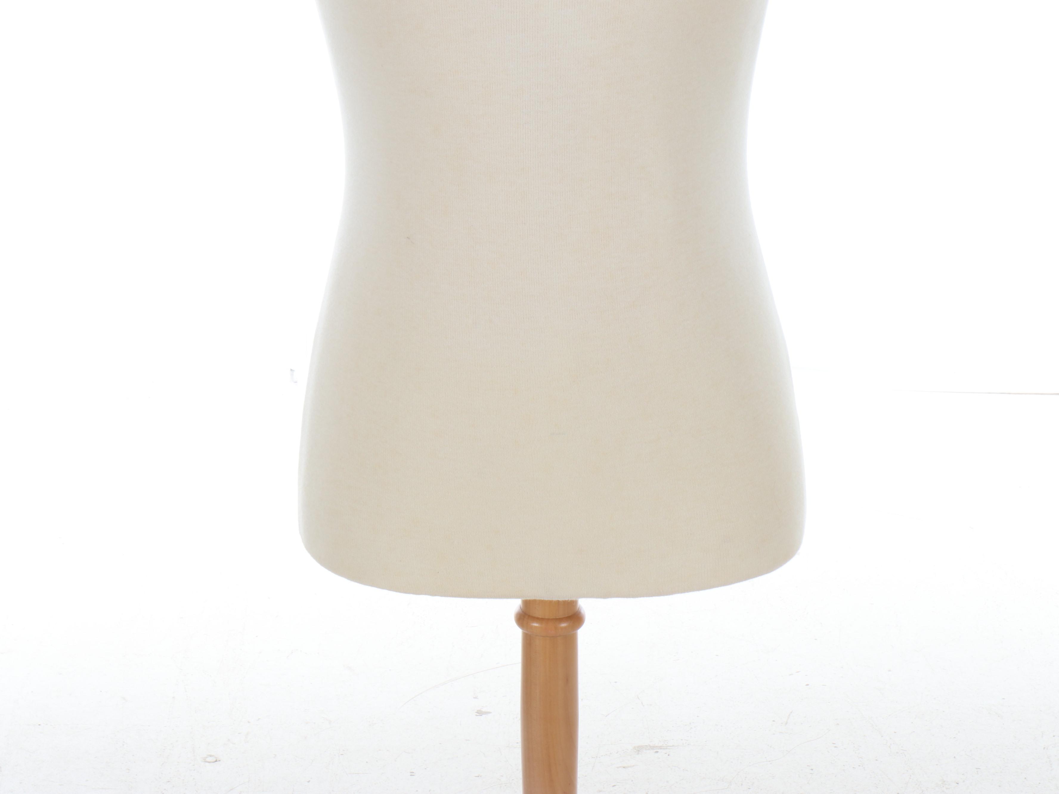 Soft Male Torso Mannequin on Adjustable Wood Stand