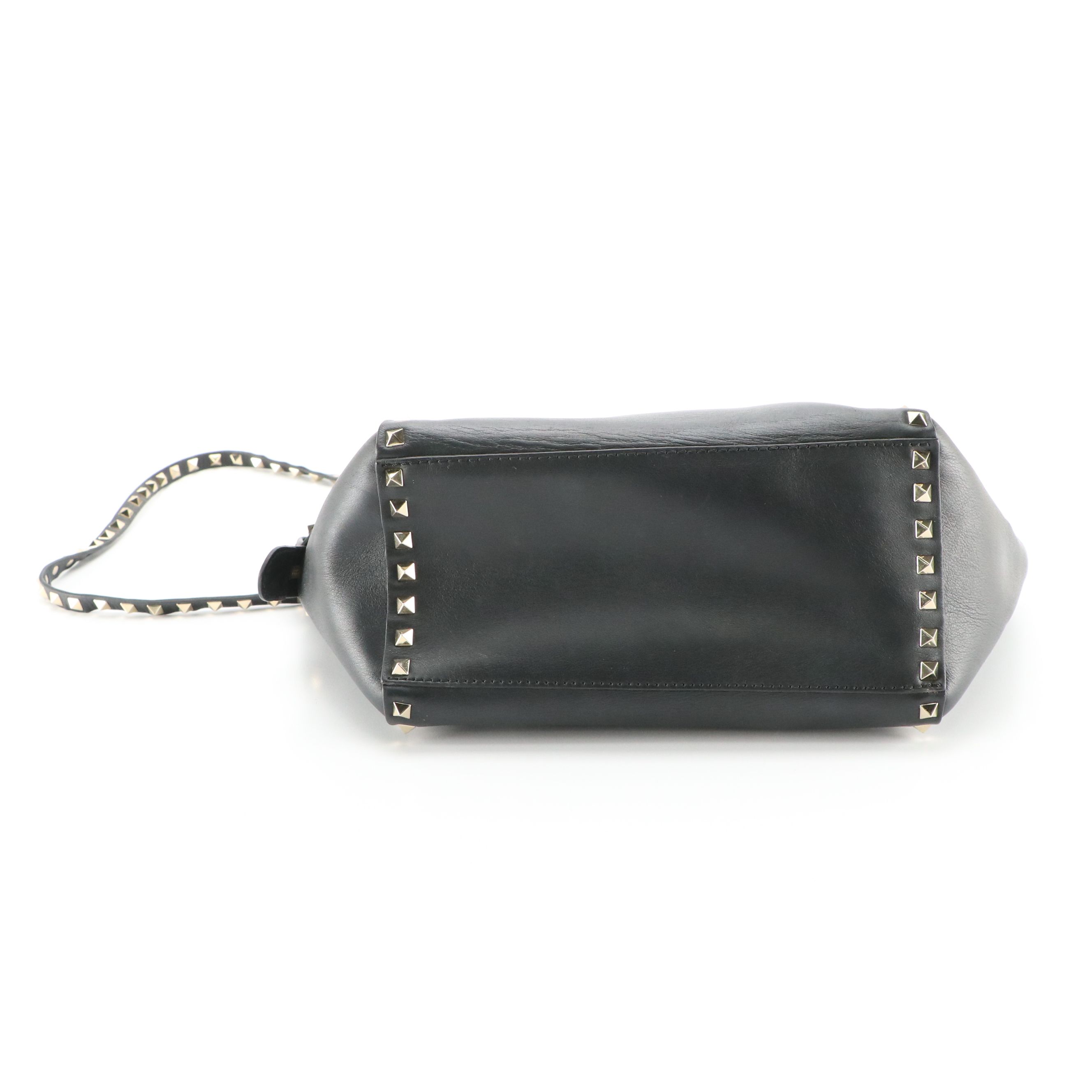 Valentino Garavani Rockstud Trapeze Two-Way Bag in Black Leather