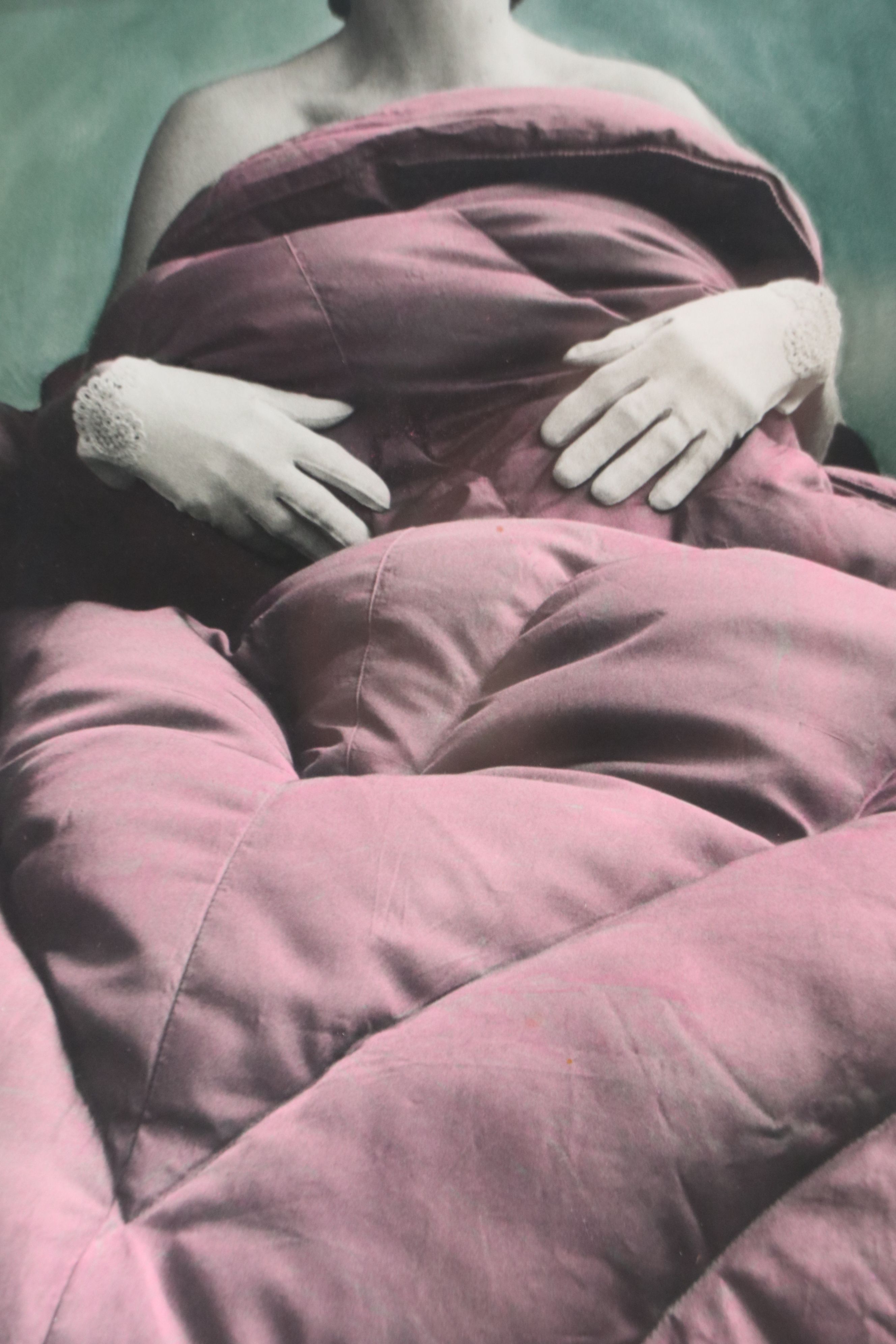 B. Hershey Hand-Tinted Silver Print Under Covers Portrait, 1982