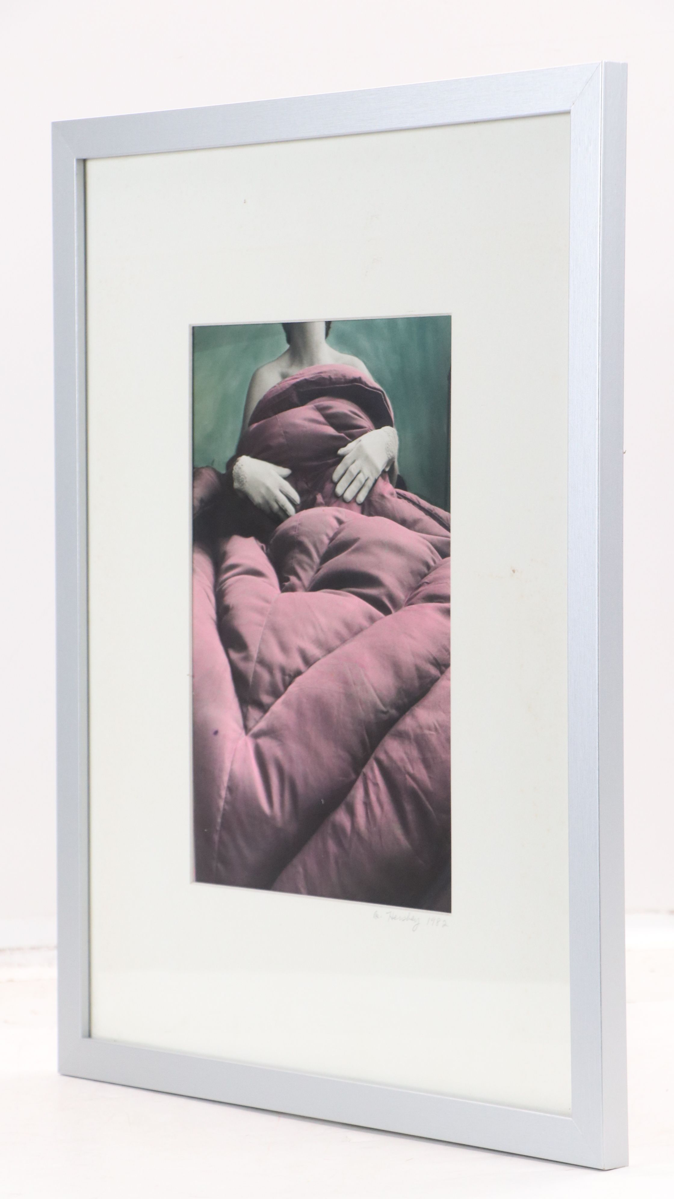 B. Hershey Hand-Tinted Silver Print Under Covers Portrait, 1982