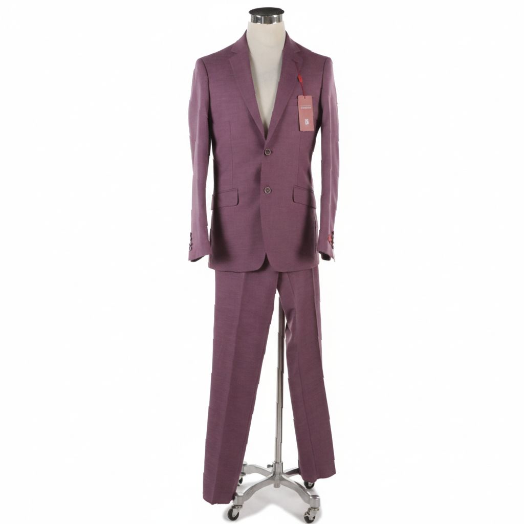 Men's Renoir Violet Polyester Blend Suit, With Tags