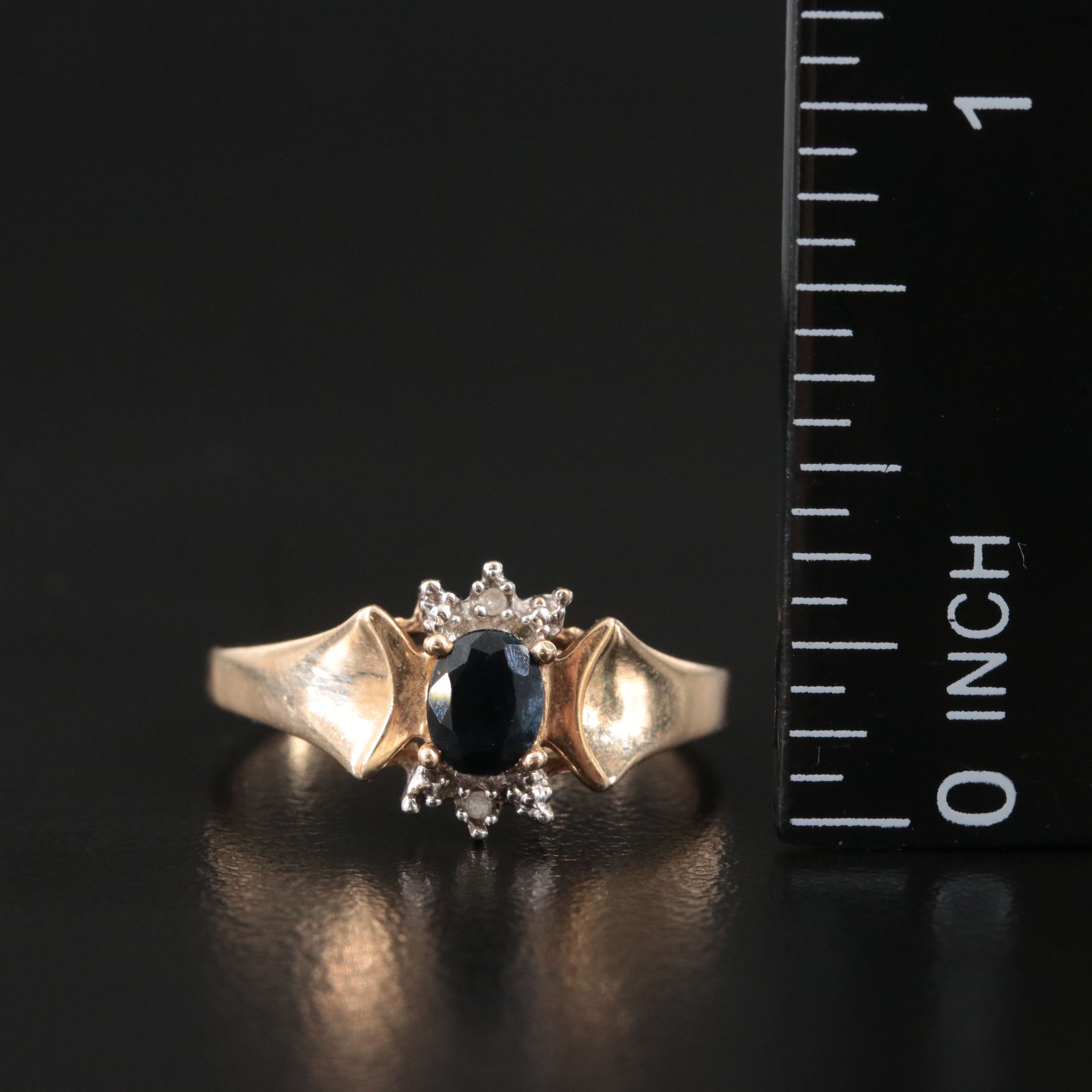 Vintage 10K Sapphire and Diamond Ring